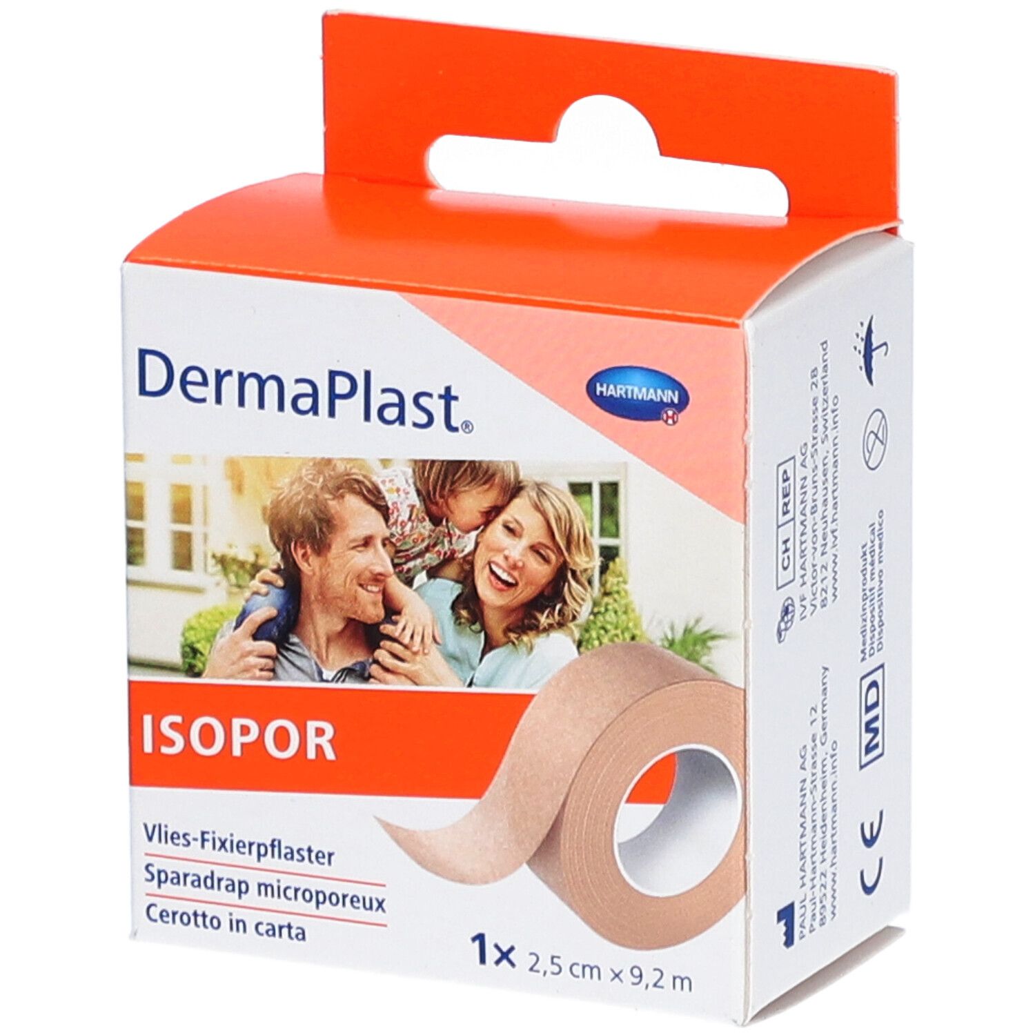Dermaplast Isopor 2.5 cm x 9.2 m non-tissé