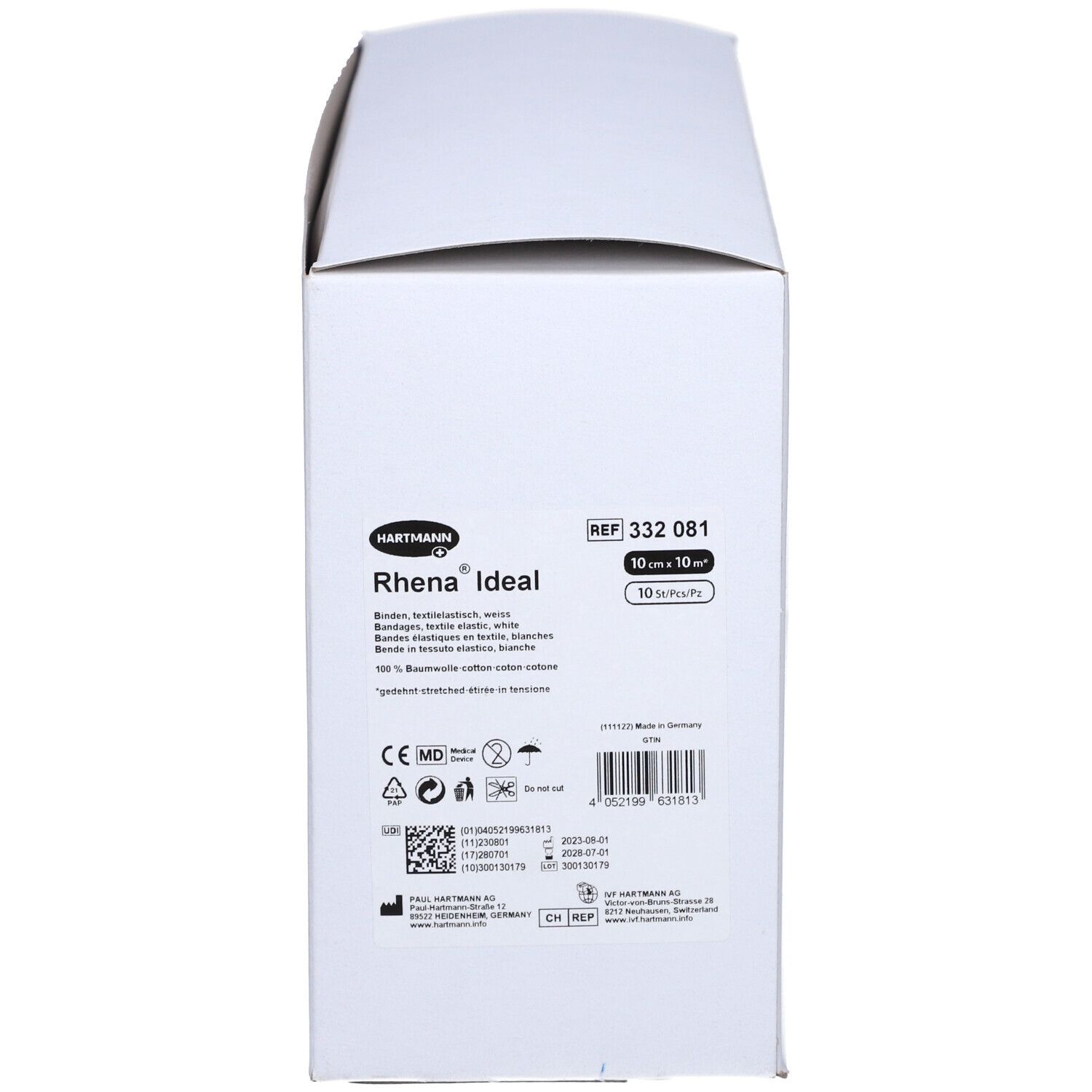 Hartmann Rhena® Ideal Bandes de fixation 10 cm x 10 m blanches