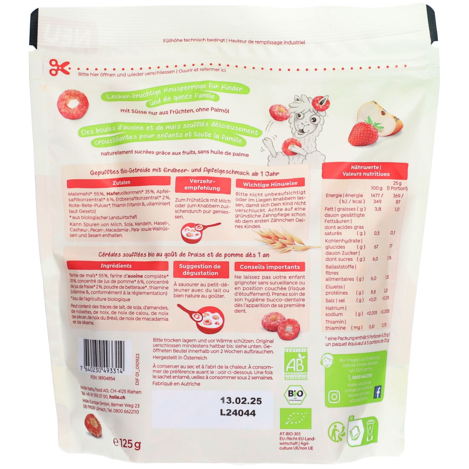 Holle Crispy Cereals Lama Loops Btl 125 g