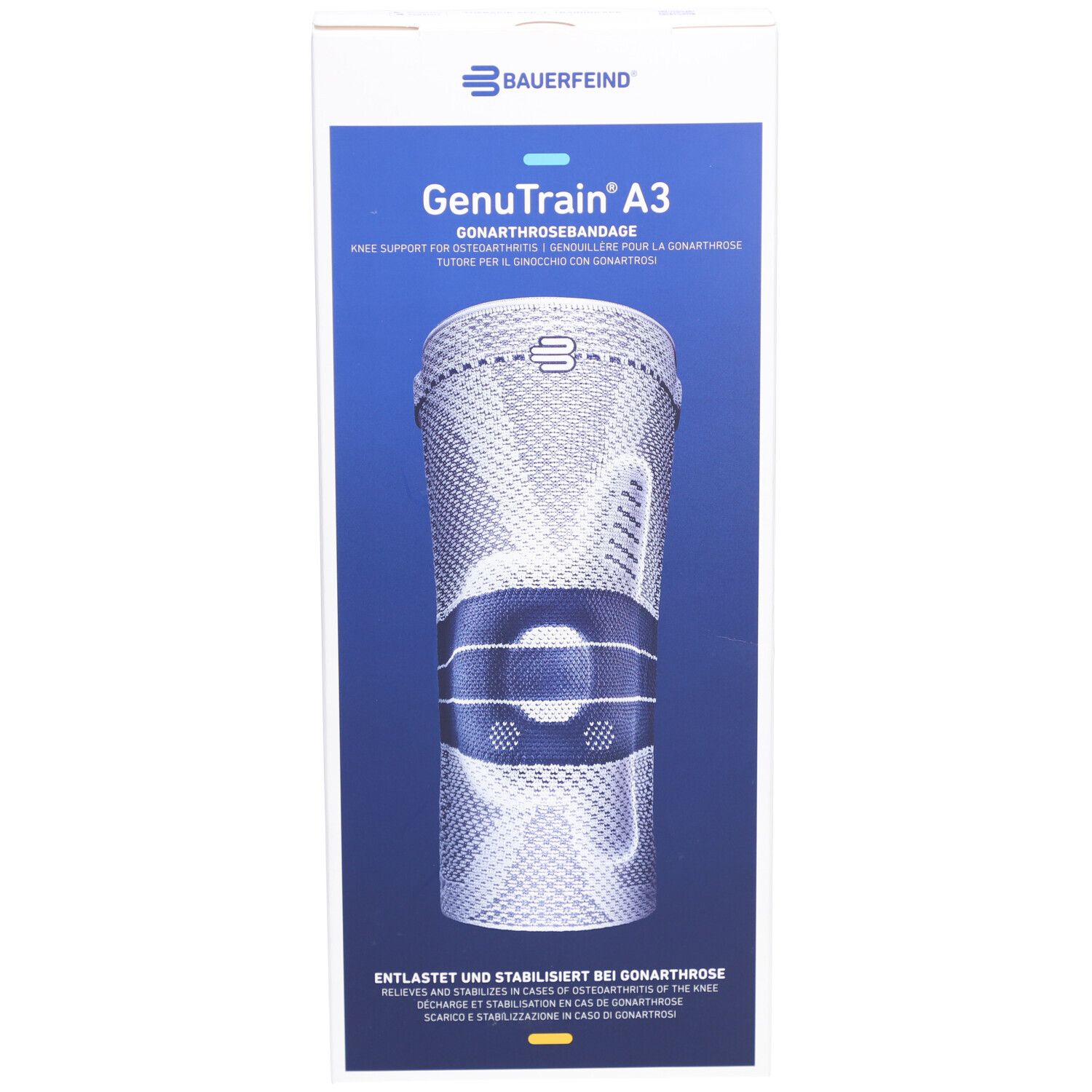 Bauerfeind GenuTrain® A3 Kniebandage Größe 1 Titan Links