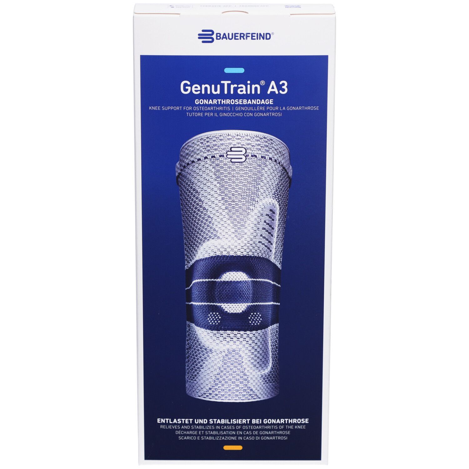 Bauerfeind GenuTrain® A3 Kniebandage Größe 2 Titan Links