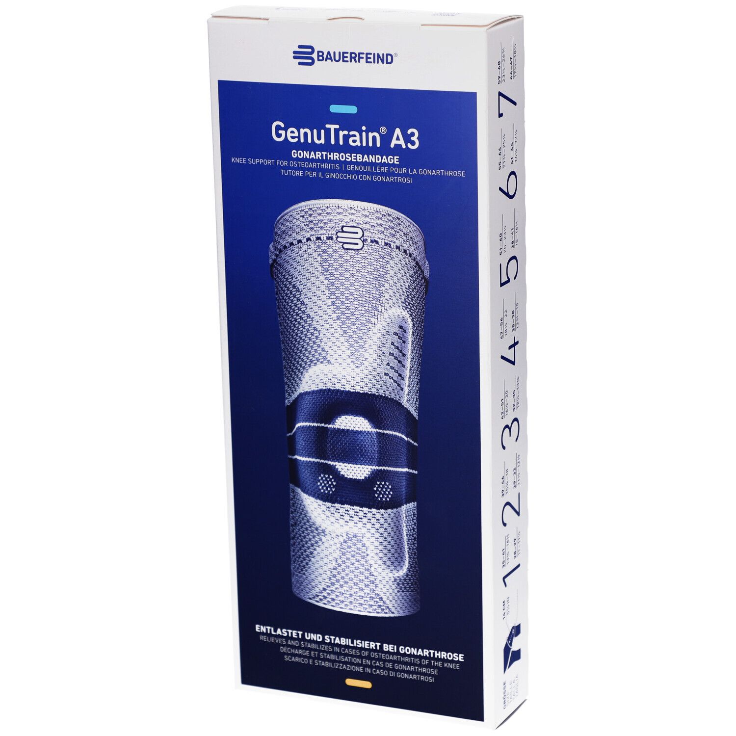 Bauerfeind GenuTrain® A3 Kniebandage Größe 6 Titan Links