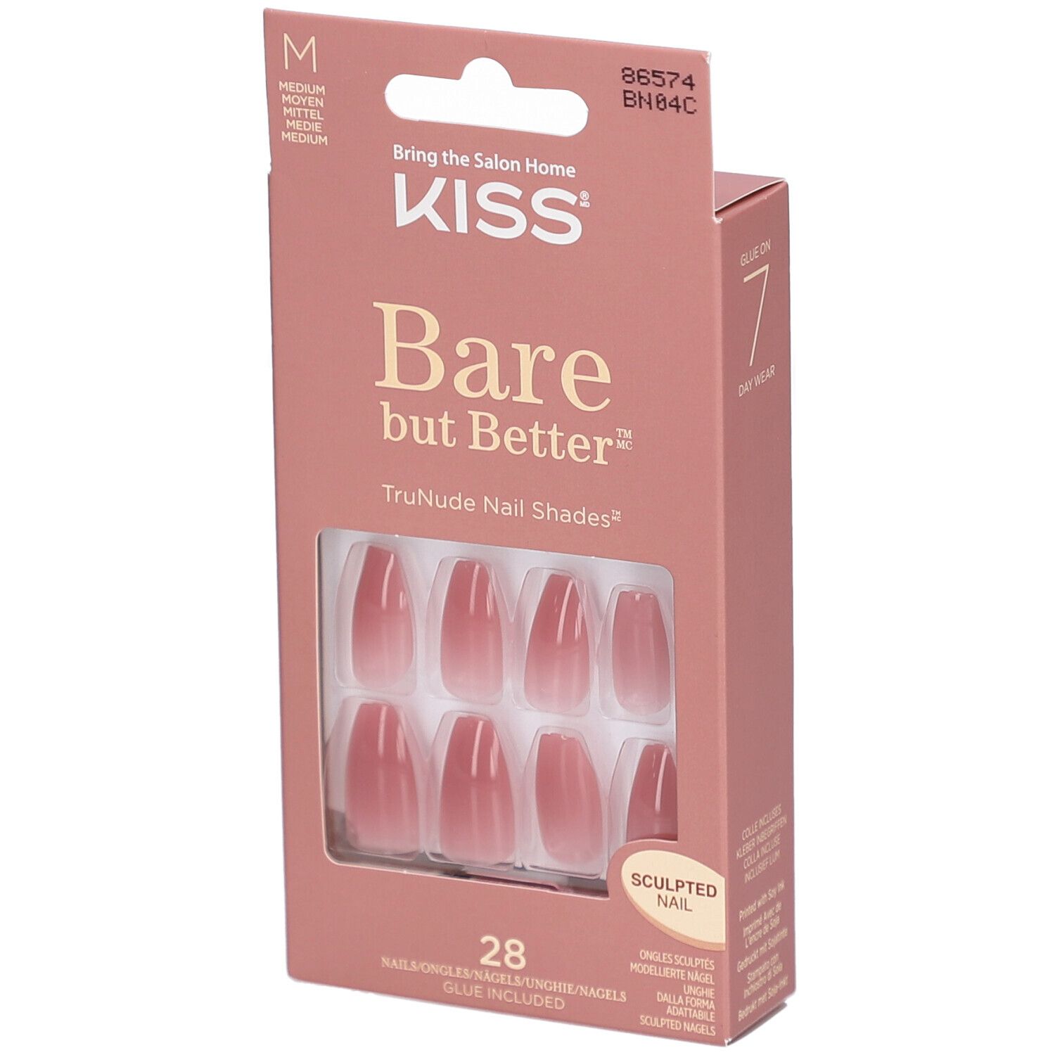 Kiss Bare But Better Nails Nude (n) 1 St Set