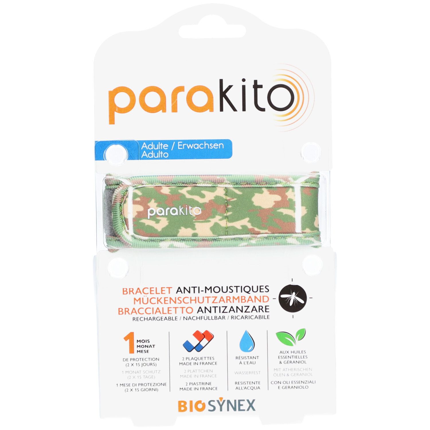 Parakito Bracelet Anti-moustiques Adulte Camouflage