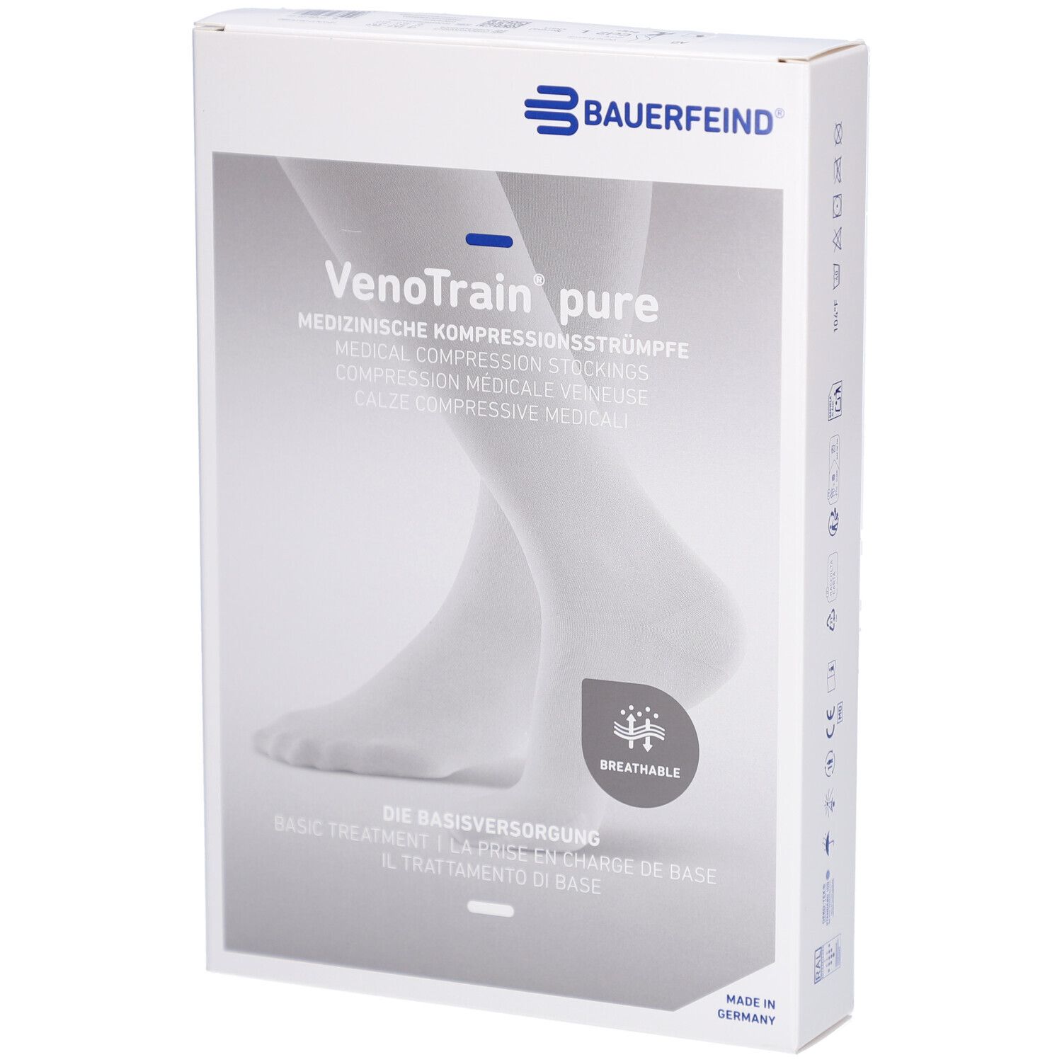 Bauerfeind VenoTrain Pure AD Ccl2 L n/s Kniestrümpfe mit offenem Fuß, beige