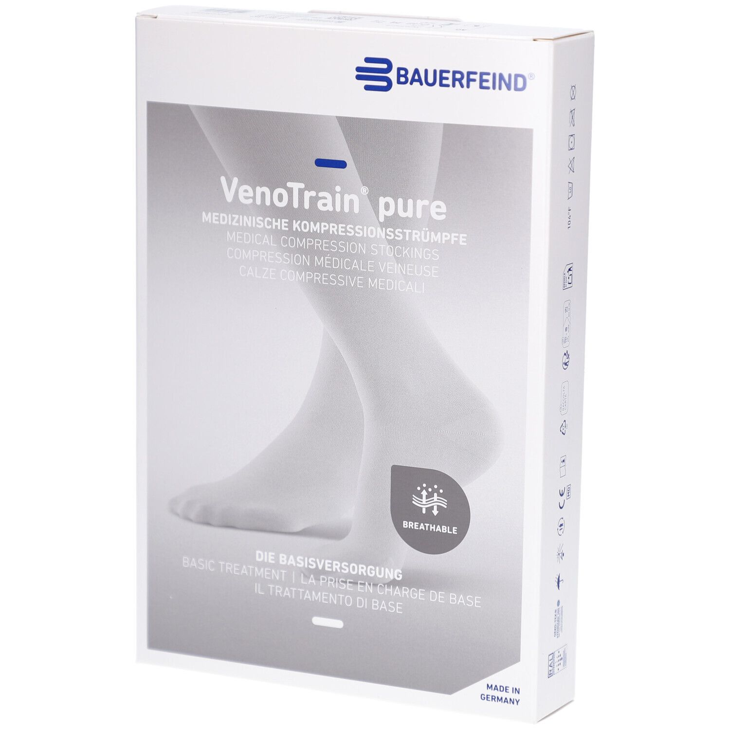 Bauerfeind VenoTrain Pure AD Ccl2 M p/l Kniestrümpfe mit offenem Fuß, beige