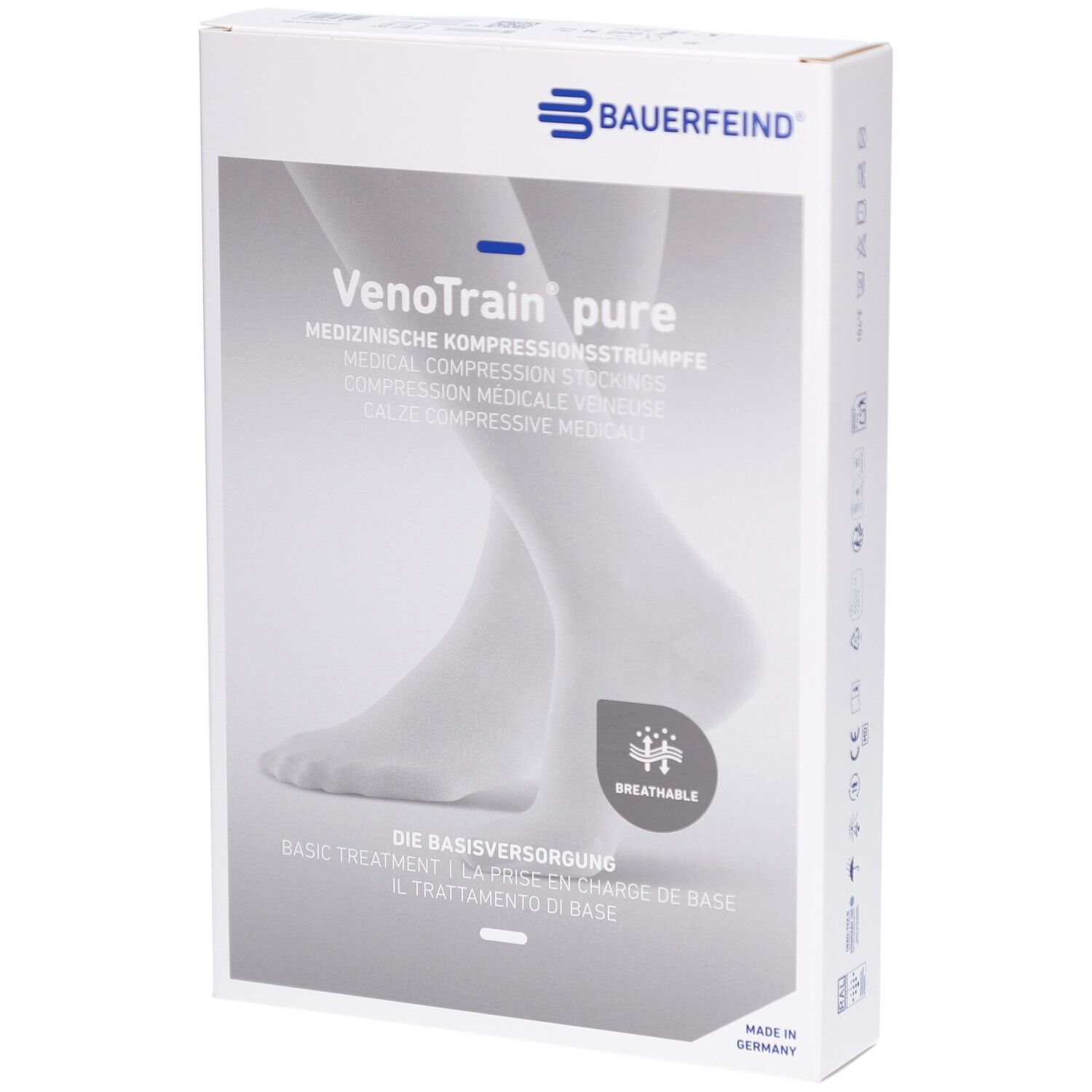 Bauerfeind VenoTrain Pure AD Ccl2 M p/l Kniestrümpfe mit geschlossenem Fuß, schwarz