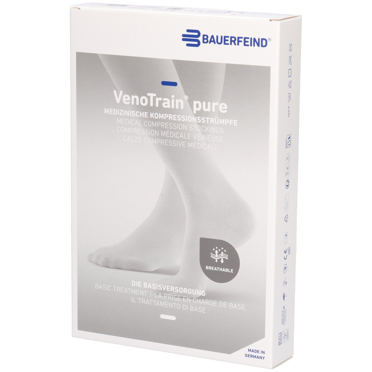 Bauerfeind VenoTrain Pure AD Ccl2 M n/l Kniestrümpfe mit offenem Fuß, schwarz