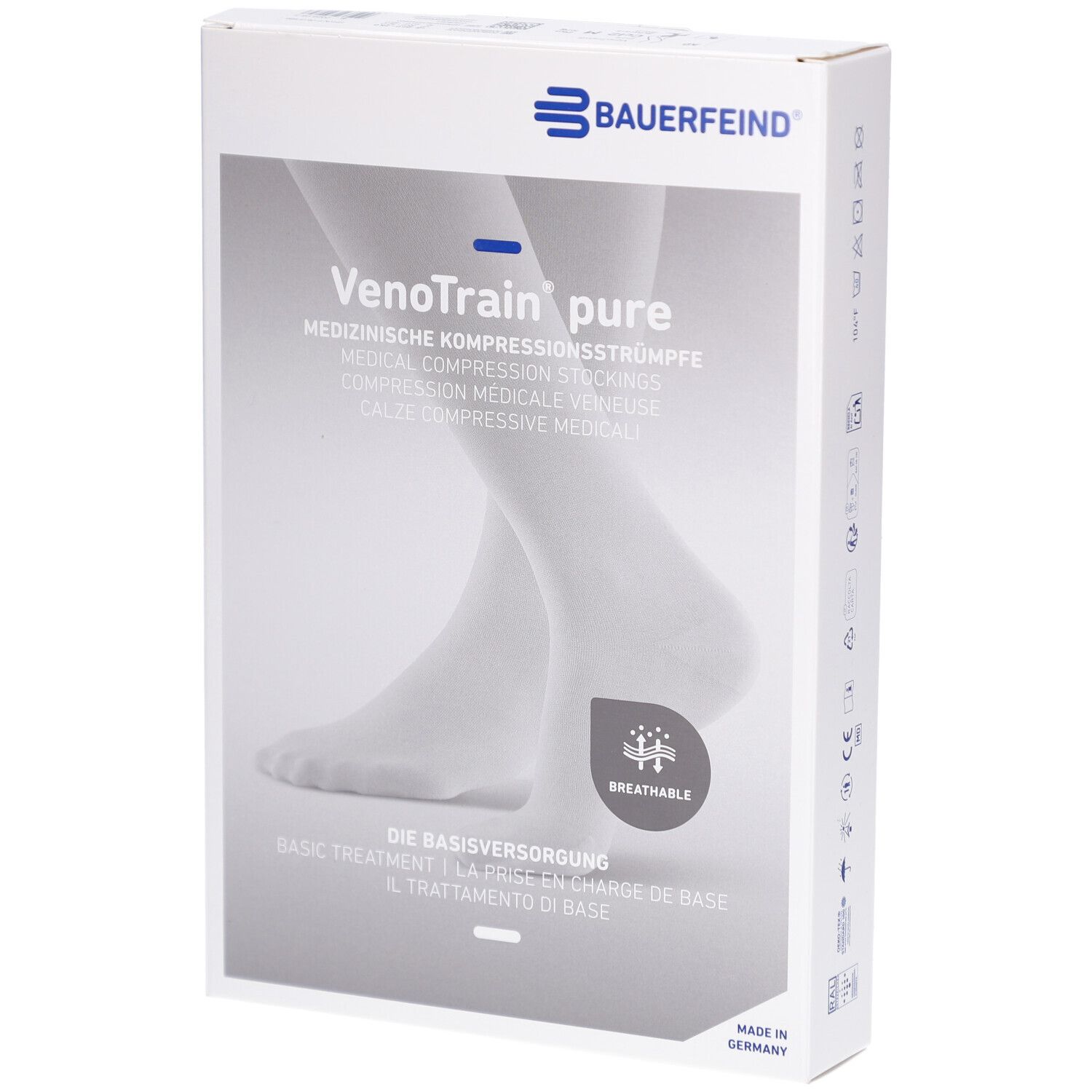 Bauerfeind VenoTrain Pure AD Ccl2 M p/l Kniestrümpfe mit offenem Fuß, schwarz