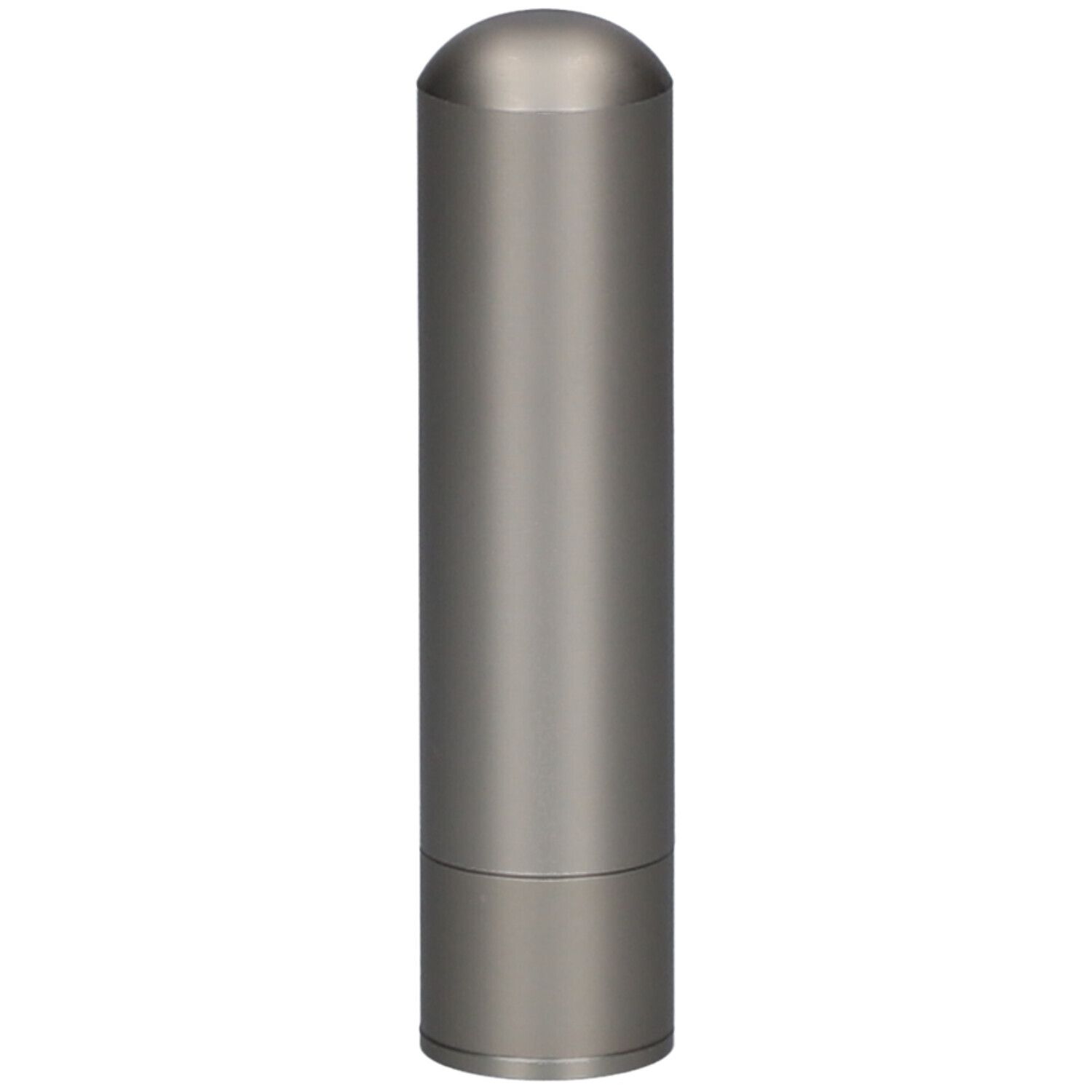 Beigefarbener, zylindrischer Riechstift aus Edelstahl mit abgerundeter Kappe.