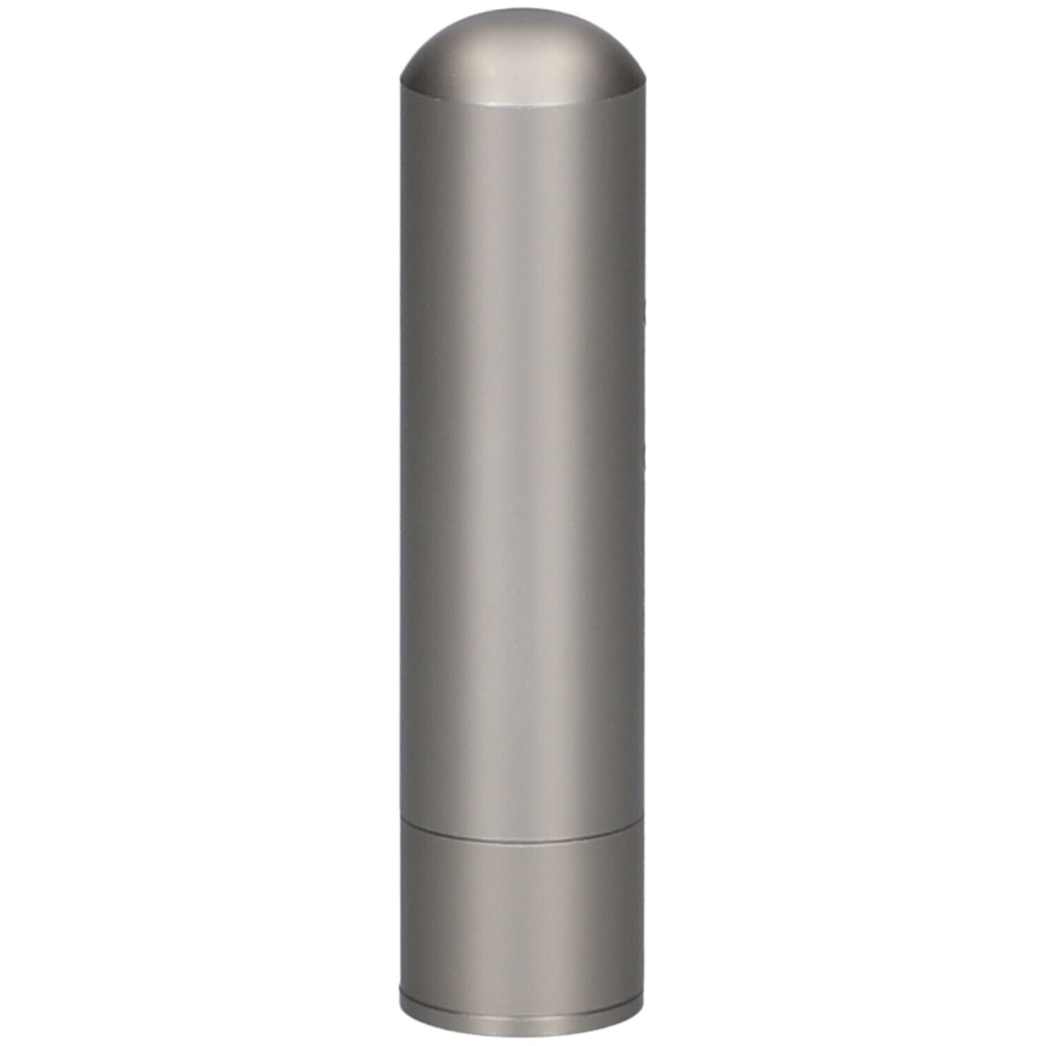 Beigefarbener, zylindrischer Riechstift aus Edelstahl mit abgerundeter Kappe.