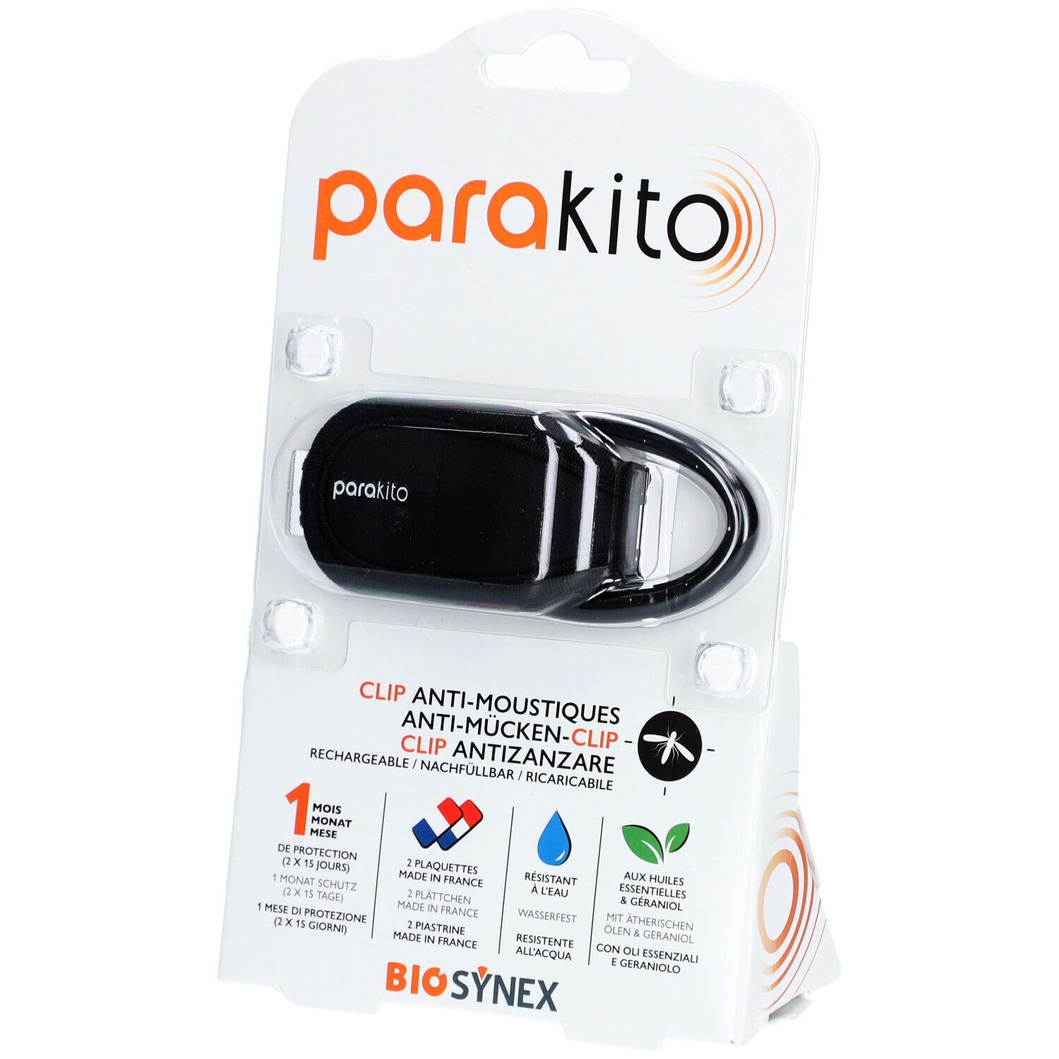 Parakito Clip anti-moustiques pour poussette Noir