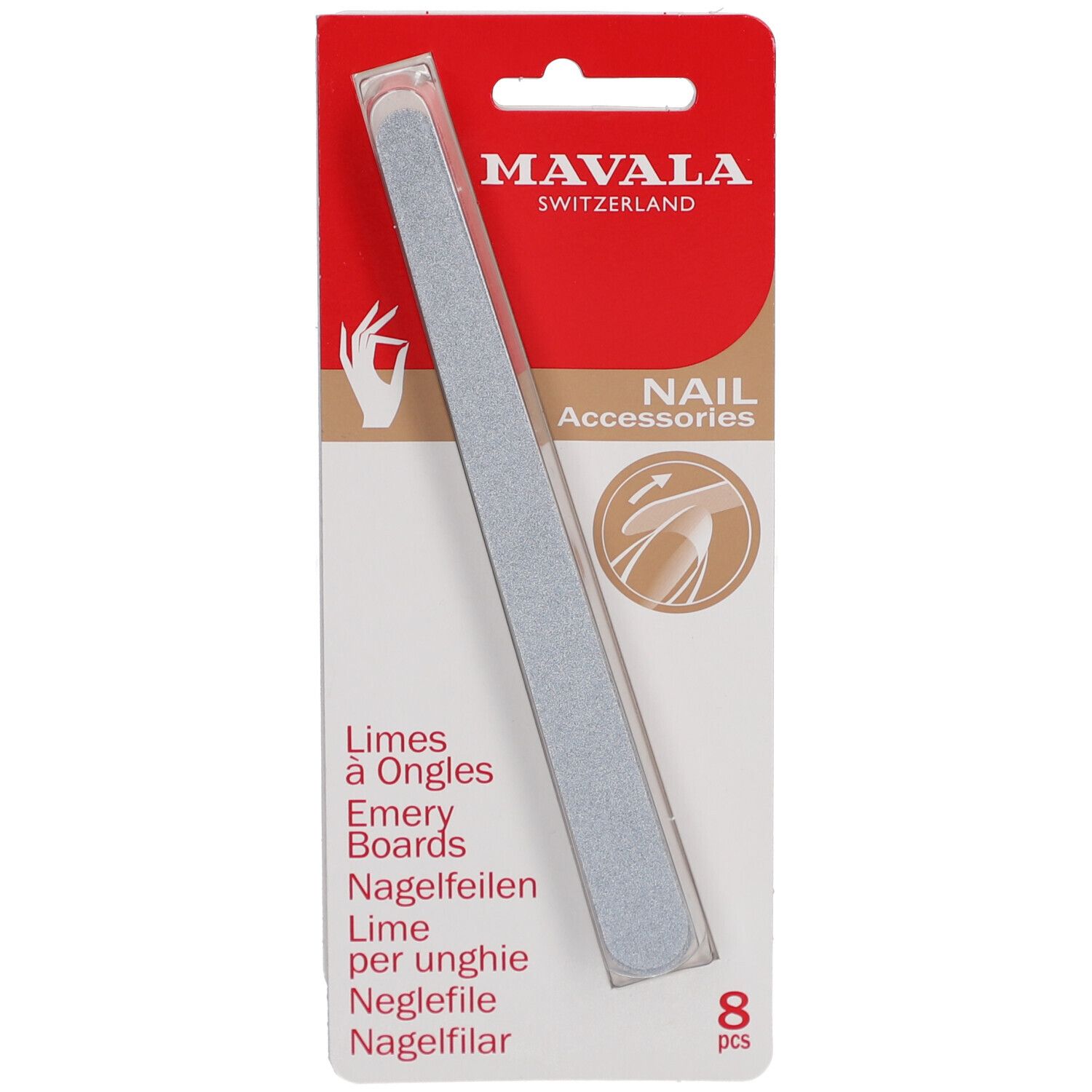 Lime à ongles dans son emballage. Marque et nom du produit visibles. 8 pièces.