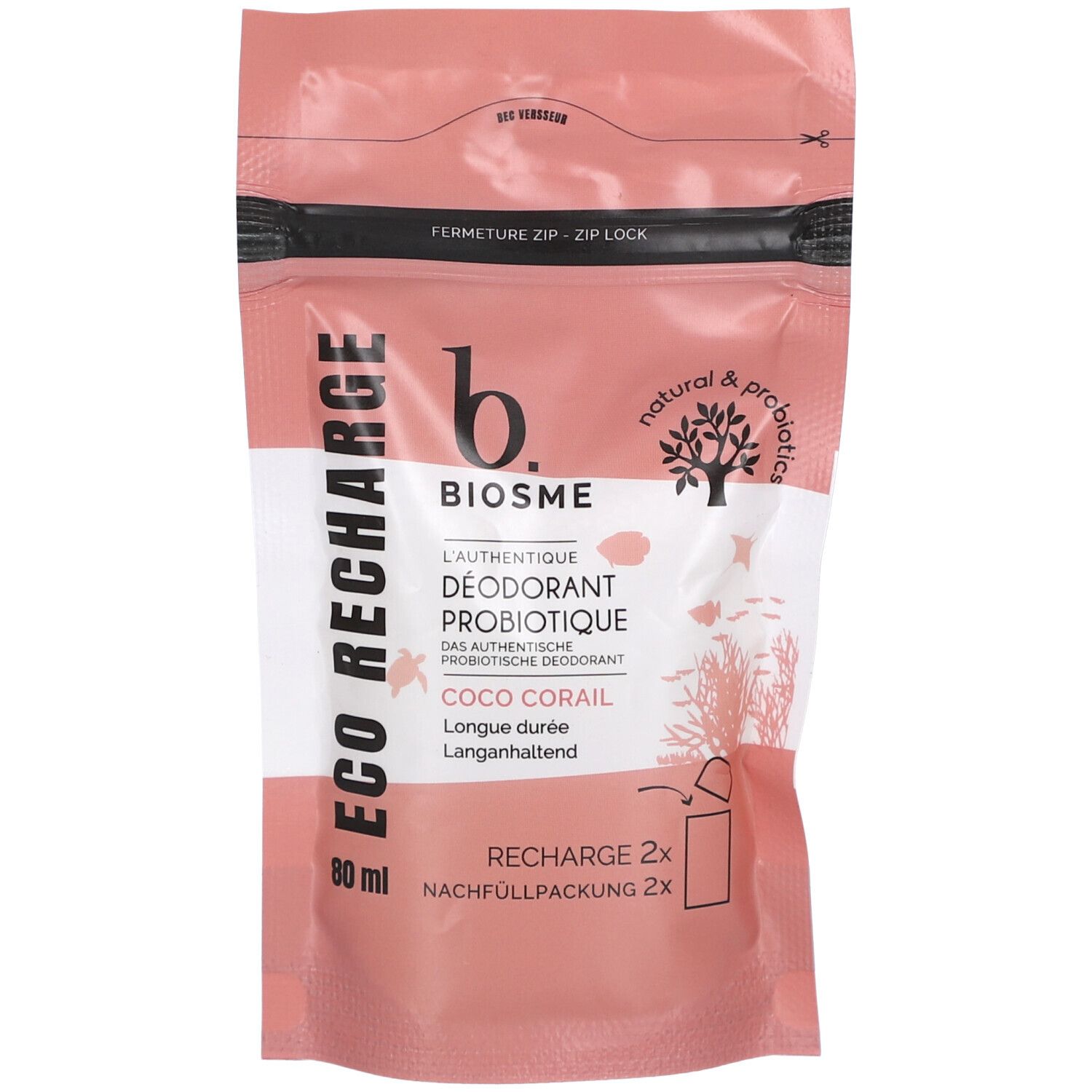 Biosme Deo probiotisch Coco corail Nach Fl 80 ml Liquidum
