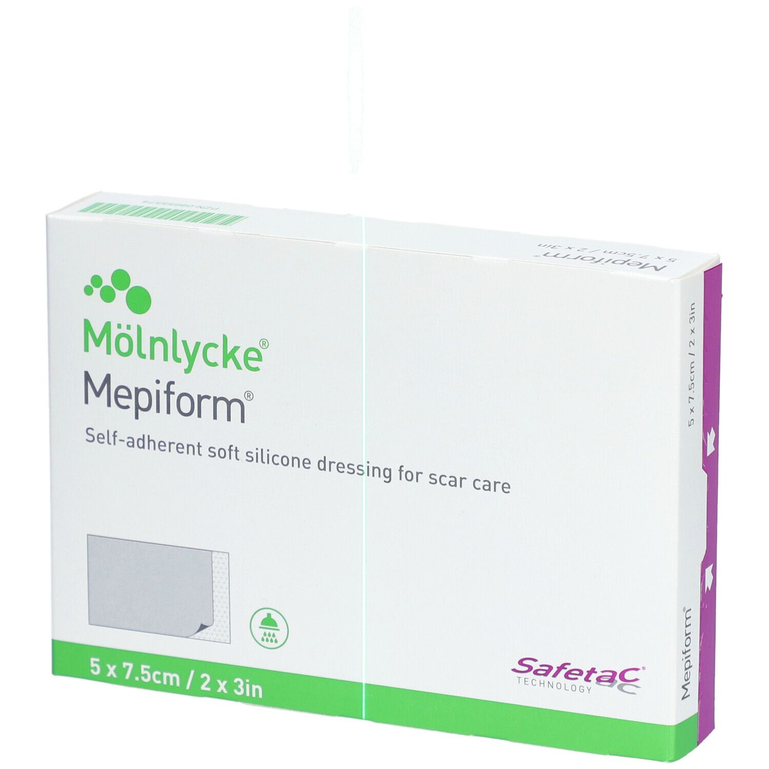 Mölnlycke® Mepiform® Pansement auto-adhésif siliconé pour cicatrices 5 x 7,5 cm