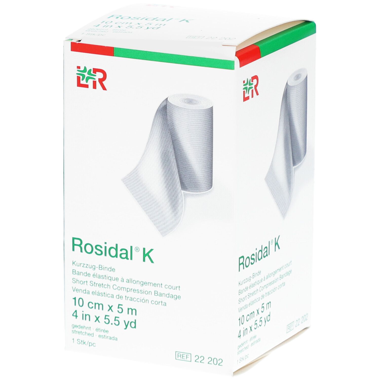 L&R Rosidal® K Bande élastique à allongement court 10 cm x 5 m
