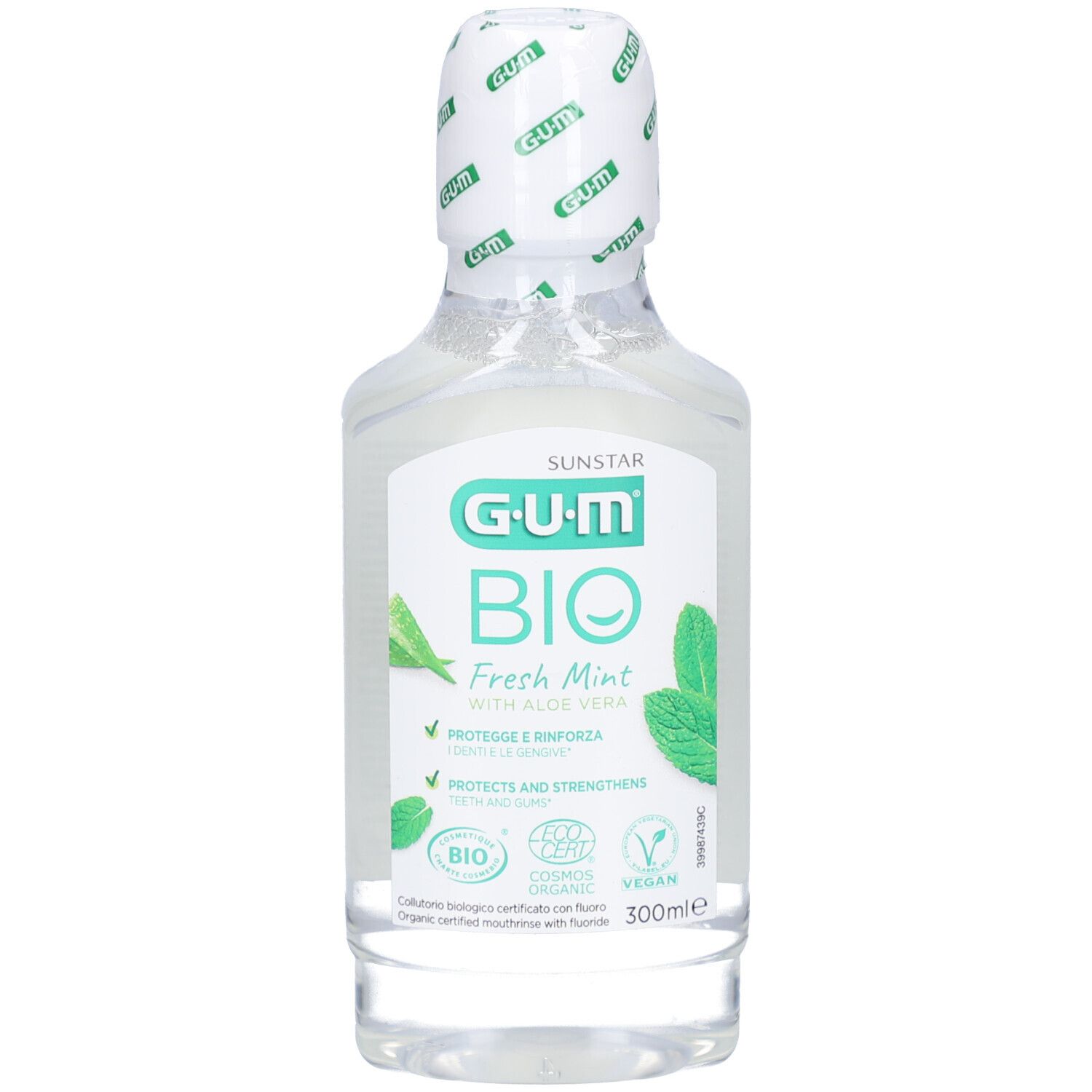 GUM BIO Mundwasser Minze & Aloe Vera - Vegan, Bio-zertifiziert