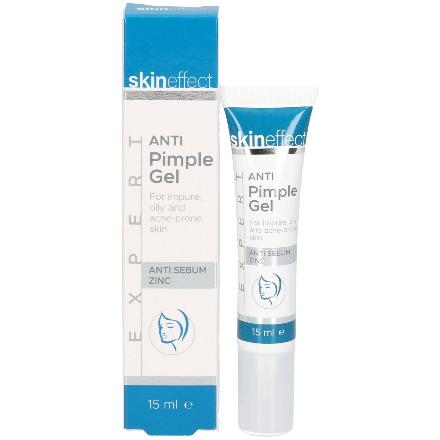 SKINEFFECT Anti Pickel Gel Tube und Faltschachtel, 15 ml.