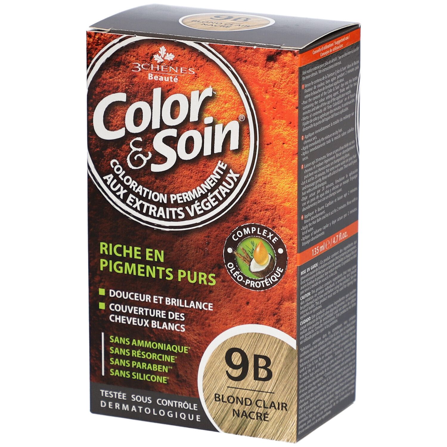 Color & Soin Coloration 9B blond clair nac 135 ml Tinktur