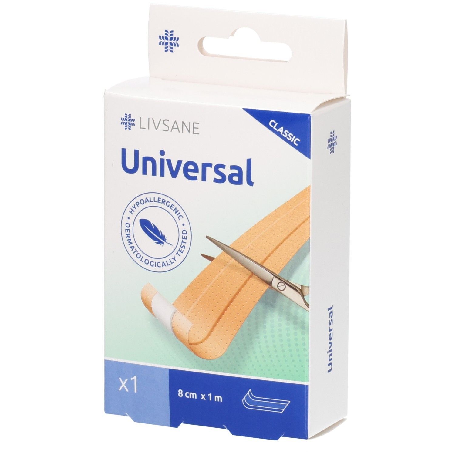 Livsane Classic Univer Pflaster 8cmx1m 1 St