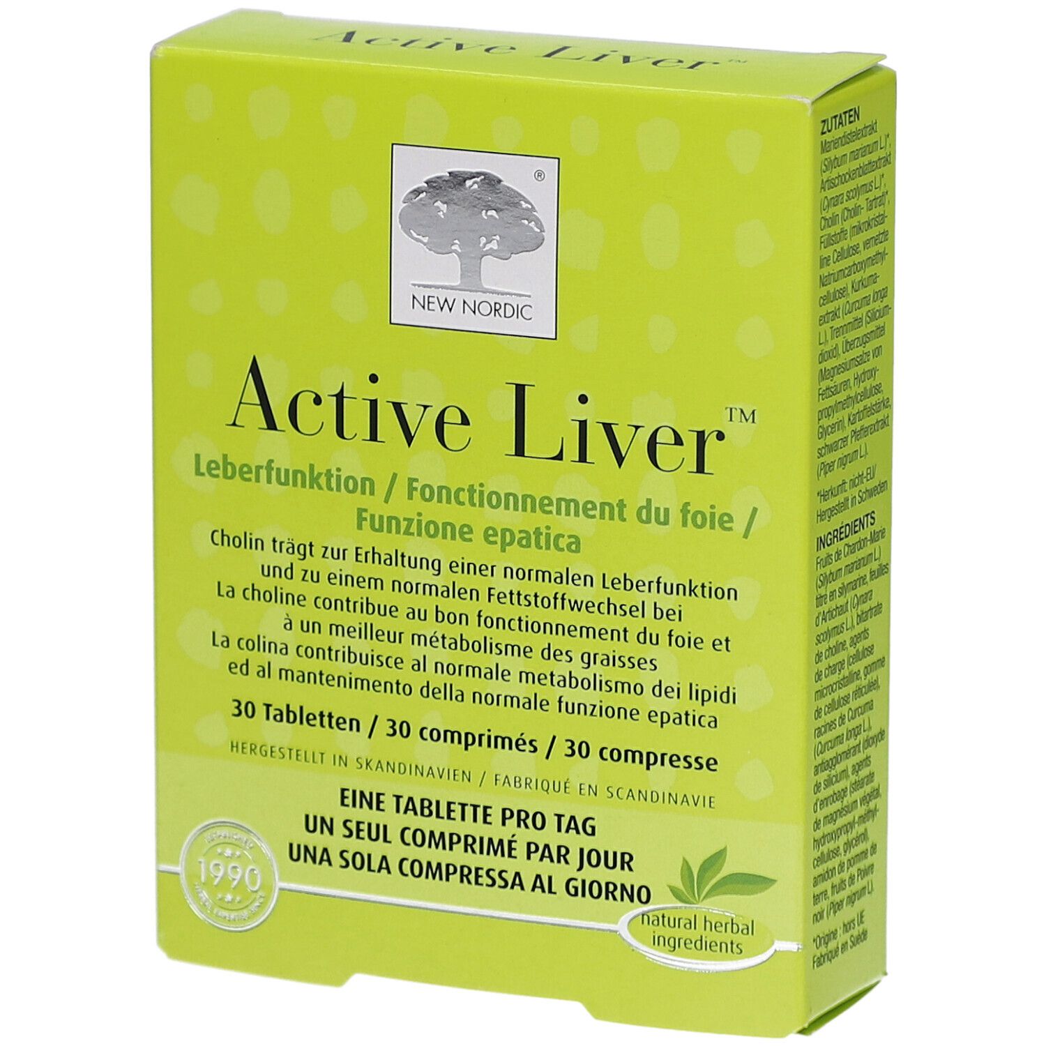 New Nordic Active Liver Tabletten – Mit Mariendistel, Artischocke & Cholin