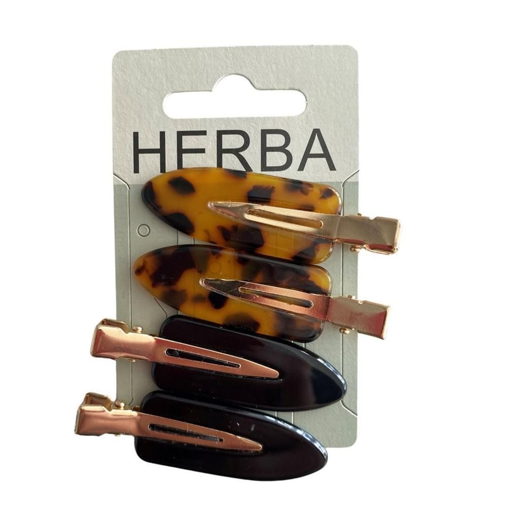 Herba Clips Pin Curl 5.5cm Acetat braun schw 4 Stk St Klammer