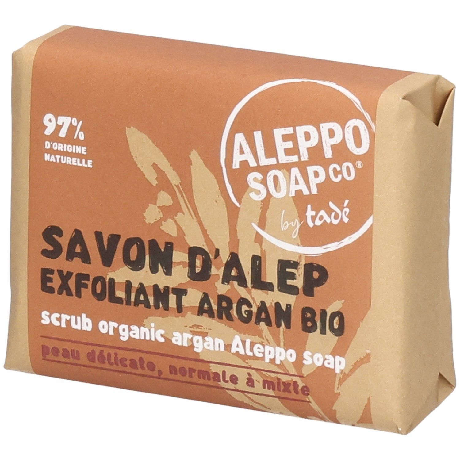 Aleppo Seife, 100g, mit Arganöl, Bio, Peeling-Seife.