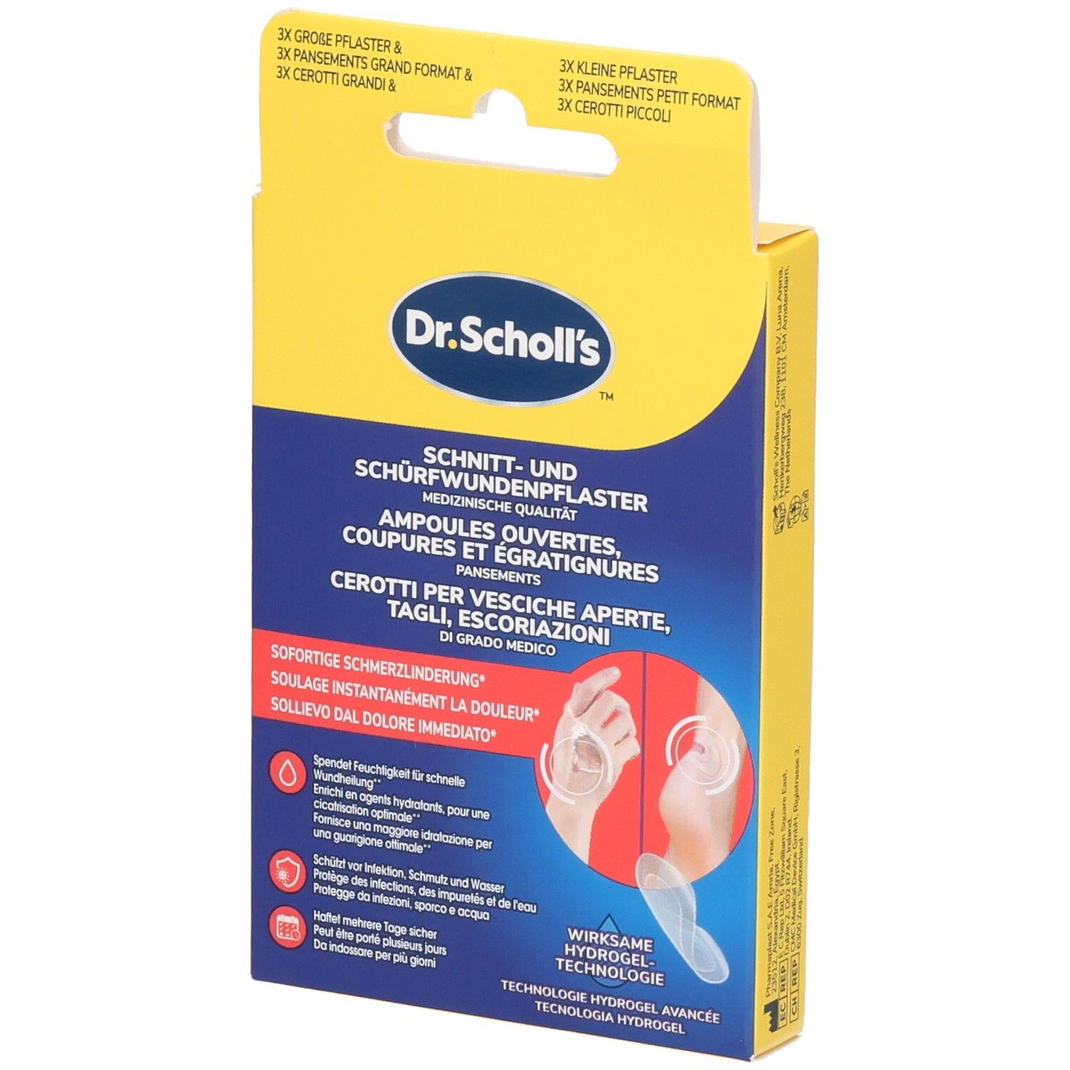 Scholl Hydrogel-Pflaster für Schnittwunden und Schürfwunden