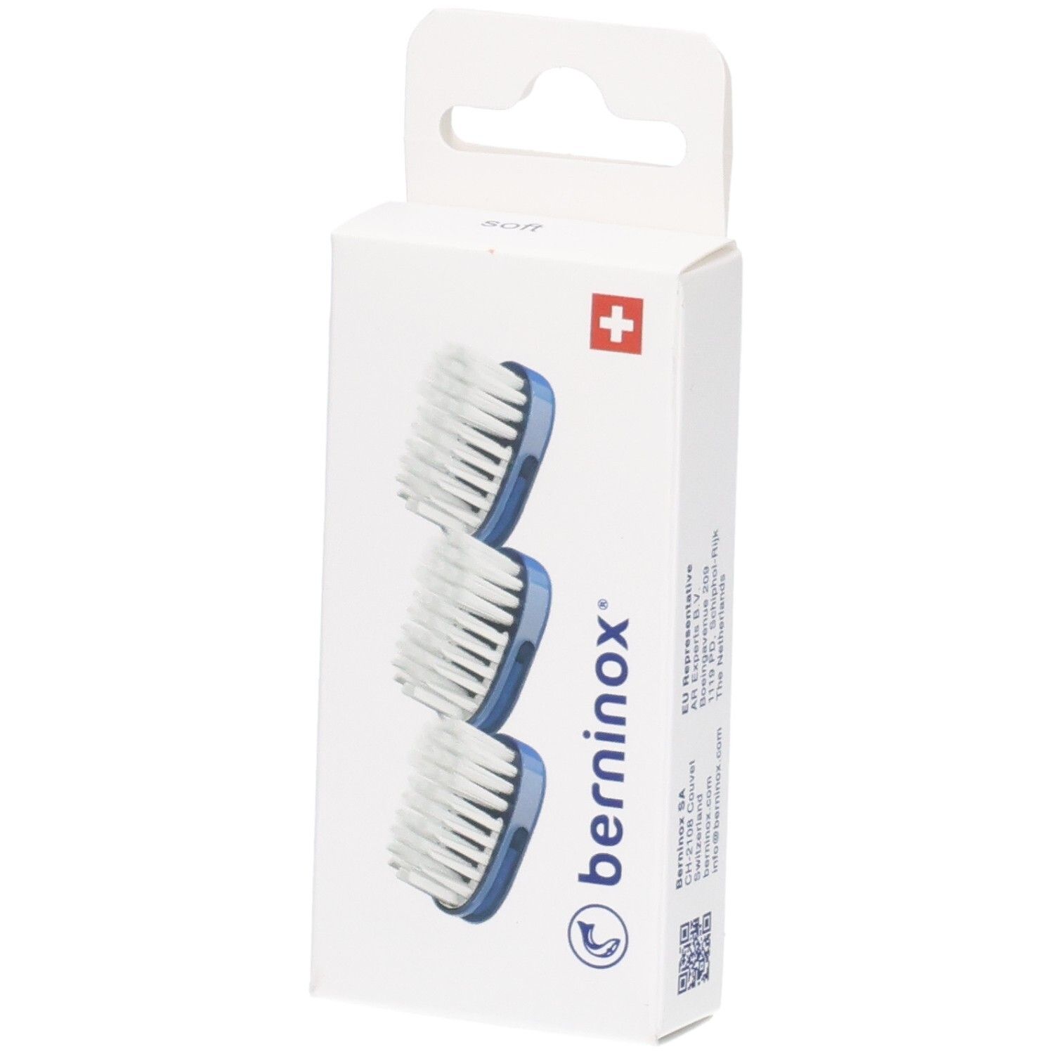 Berninox Ersatzköpfe blau soft 3 Stk St Zahnbürste
