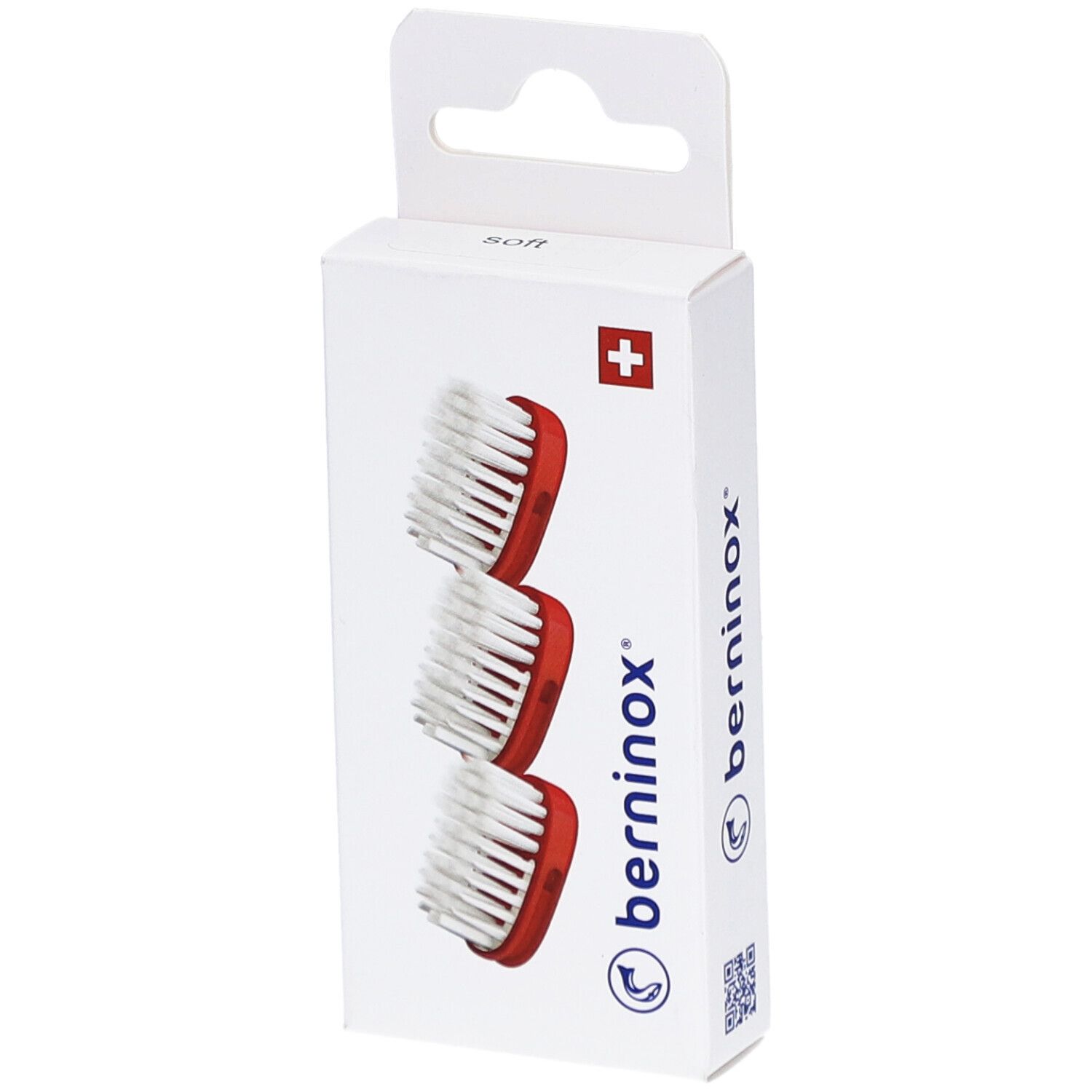 Berninox Ersatzköpfe rot soft 3 Stk St Zahnbürste