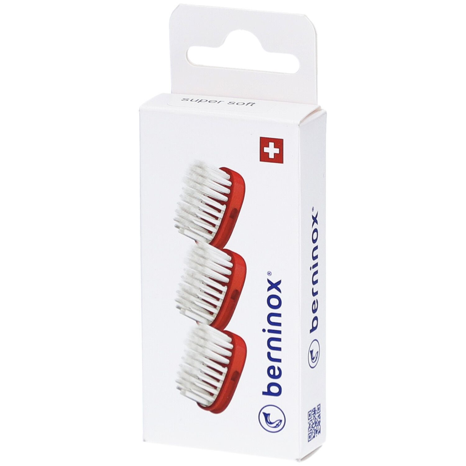 Berninox Ersatzköpfe rot super soft 3 Stk St Zahnbürste
