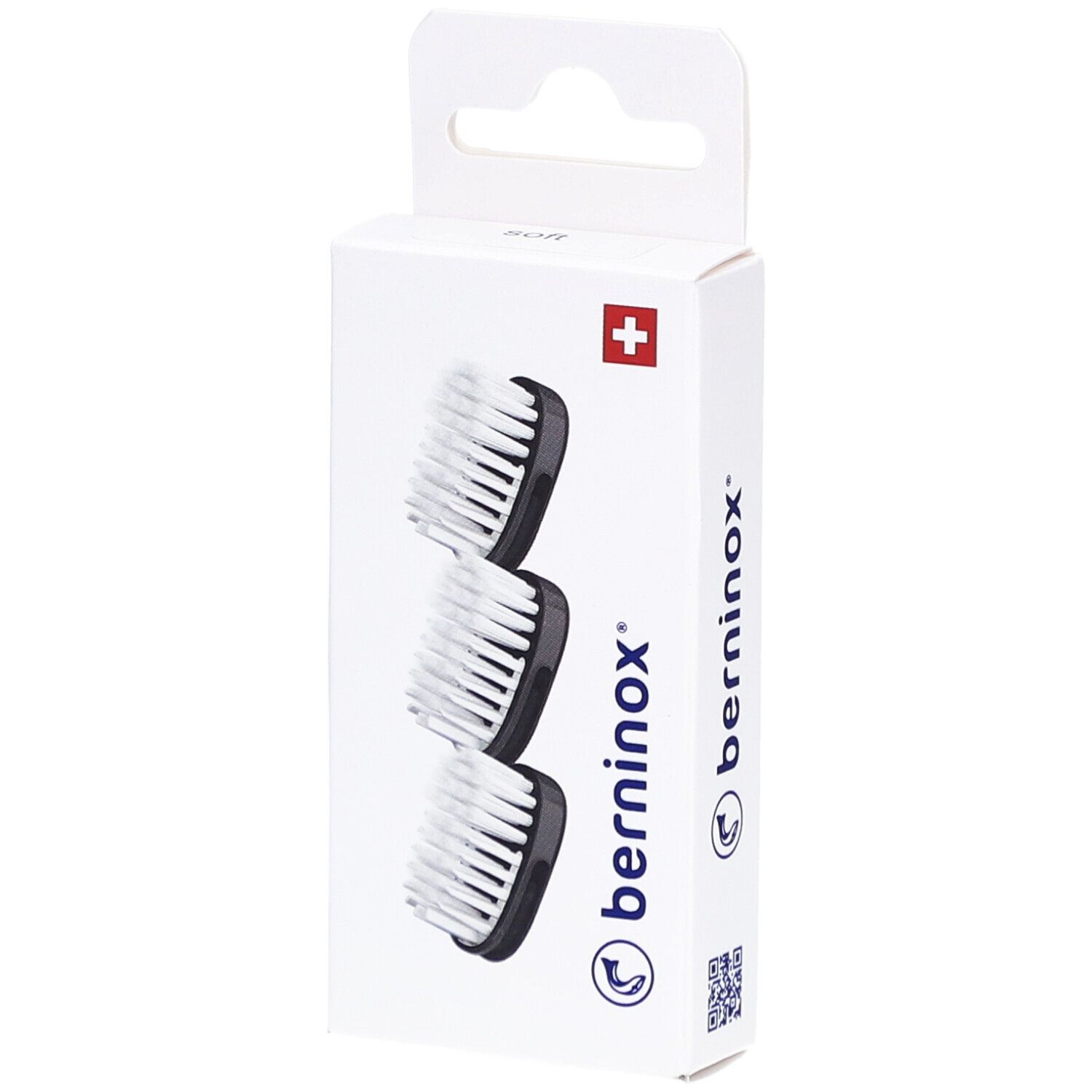 Berninox Ersatzköpfe schwarz soft 3 Stk St Zahnbürste