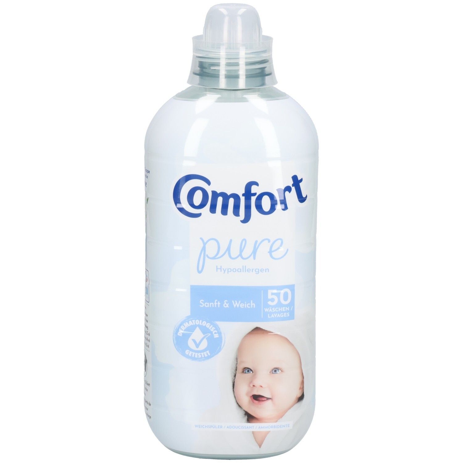 Comfort Pure Weichspüler Flasche, Hypoallergen, 50 Waschladungen.