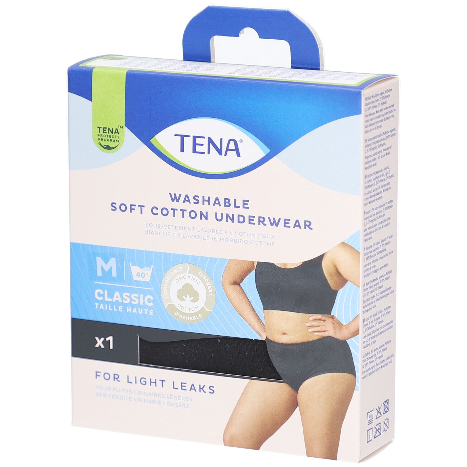 Tena Waschbare Unterwäsche aus Baumwolle M Classic mit hoher Taille