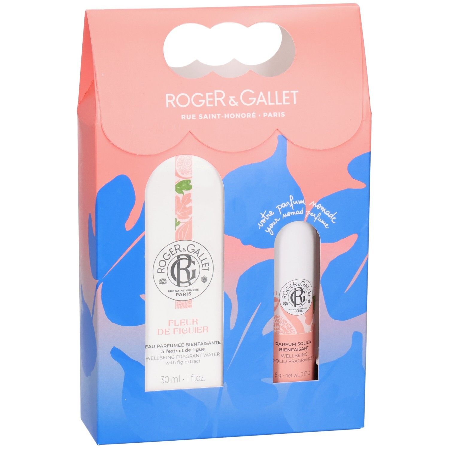 Geschenkset mit zwei Flakons. Rosa-blaue Verpackung mit Logo und Produktnamen. Beide Flakons sichtbar.