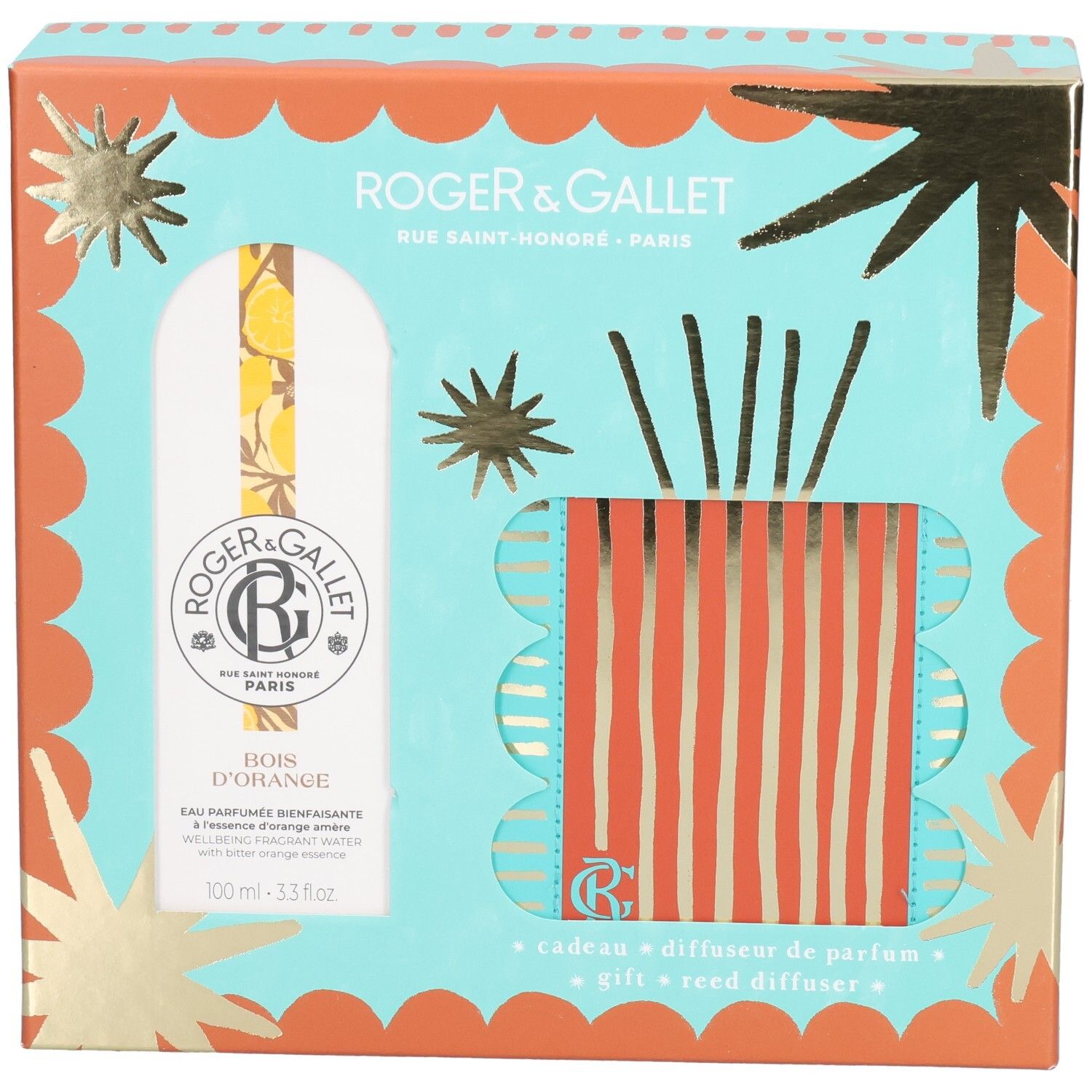 Roger & Gallet Geschenkset mit Eau de Parfum und Duftstäbchen.