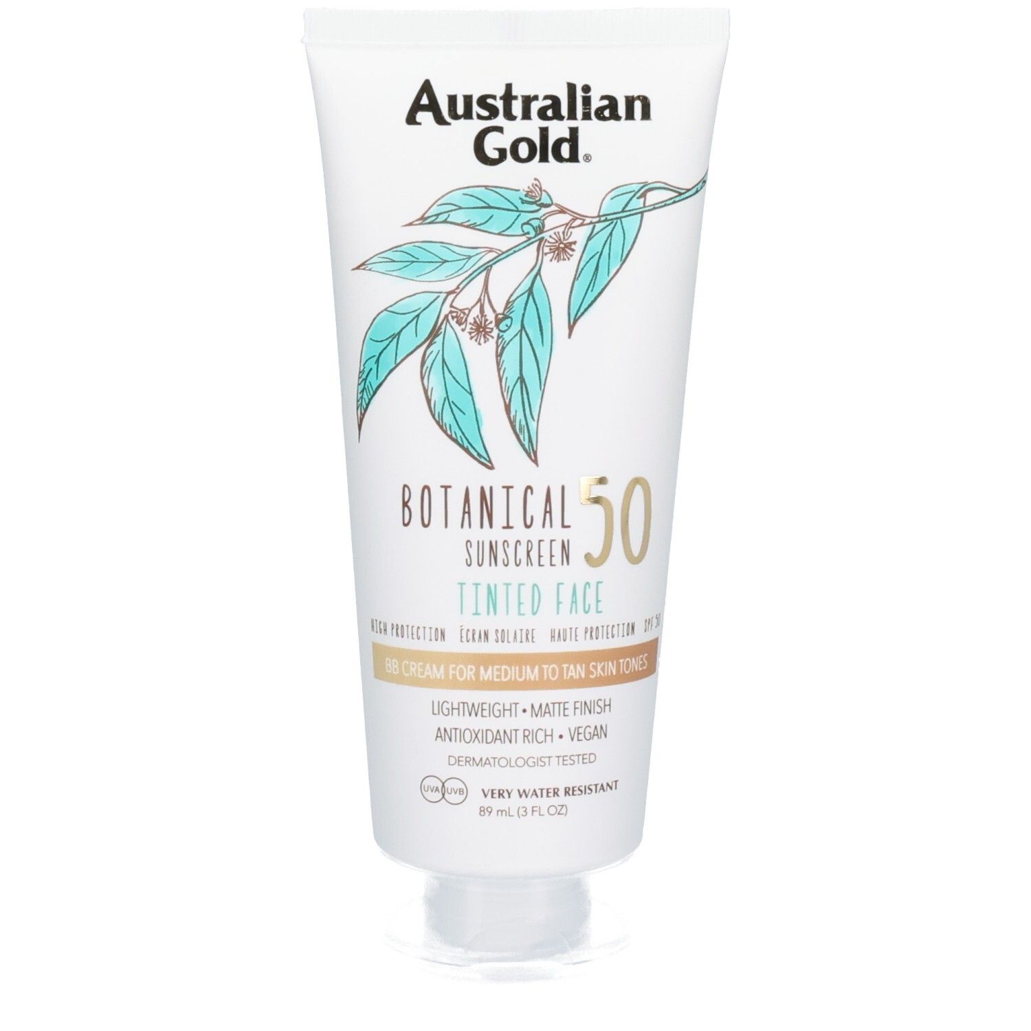 Crema Viso Tinta Botanica Australian Gold SPF 50 88 ml - Media/Tan