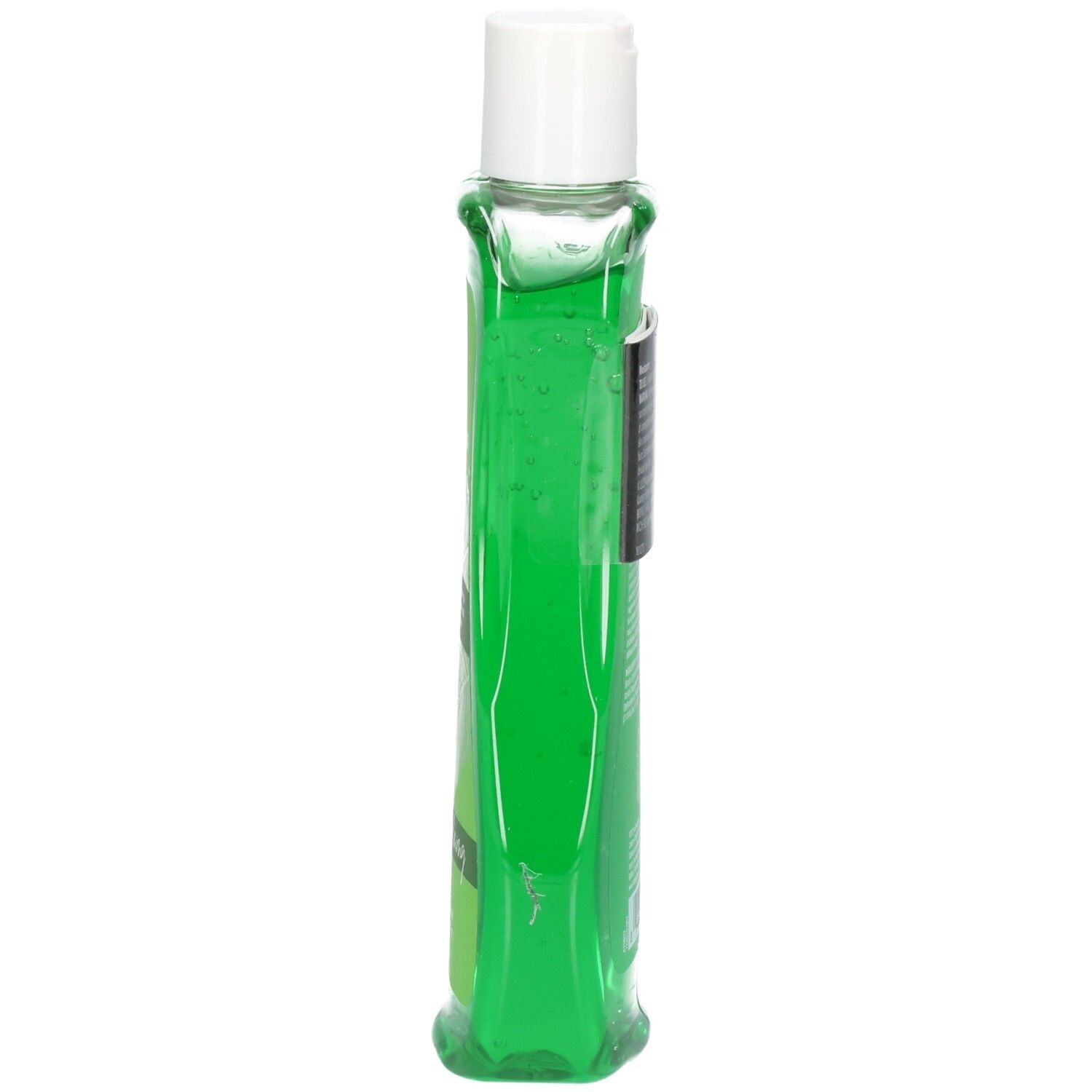 Seitenansicht einer grünen Flasche Australian Gold Soothing Aloe After Sun Gel mit weißem Verschluss.