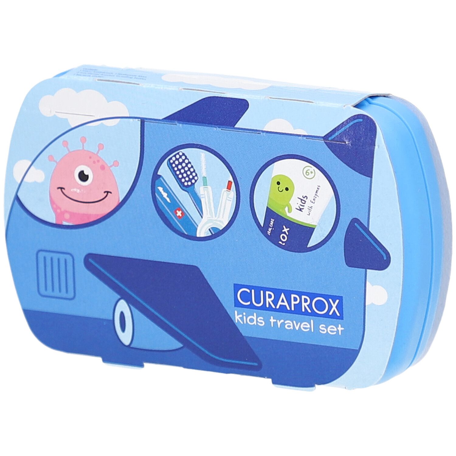 Curaprox kids Travel Set blau Box 1 St