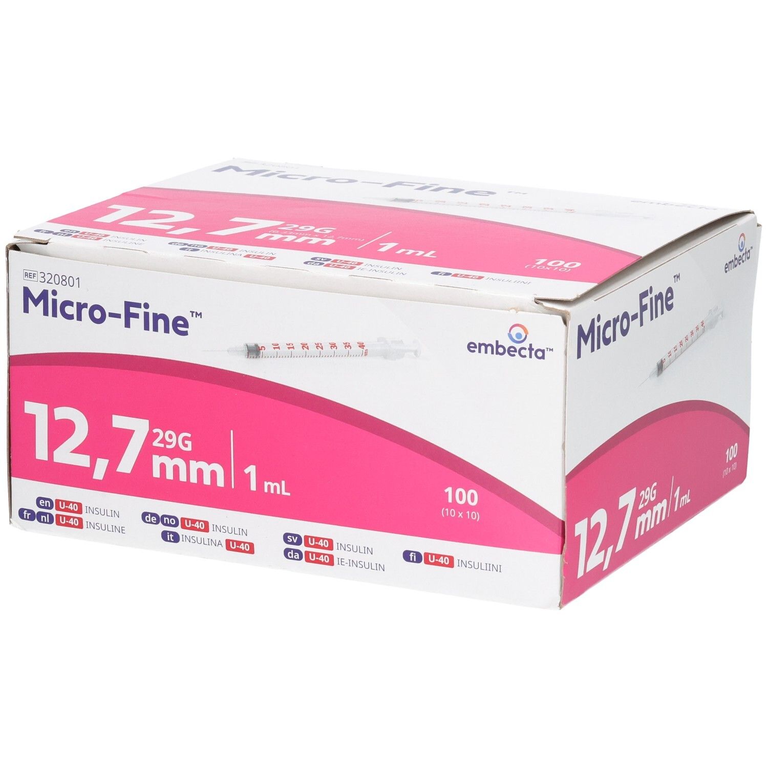 Embecta U40 Mic-Fine Ins Spr 1.0ml 12.7mm 100 Stk St Spritzen