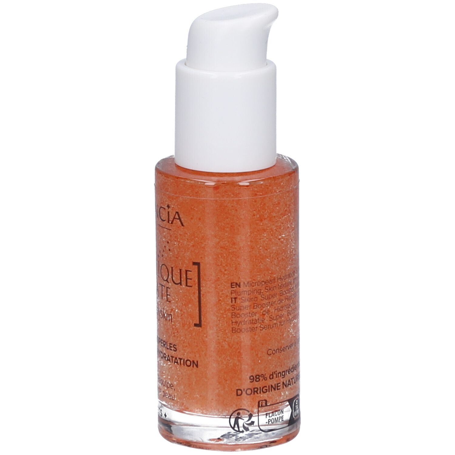 Garancia Diabolique Tomate Sérum Baby Skin. Flasche mit Pumpe, orangefarbenes Serum. 98% natürliche Inhaltsstoffe.