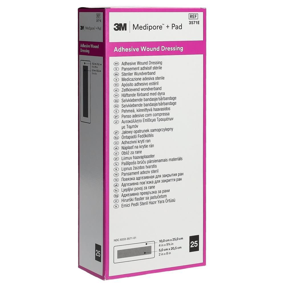 3M Medipore+Pad 10x25cm Wundkissen 5x20.5cm 25 Stk