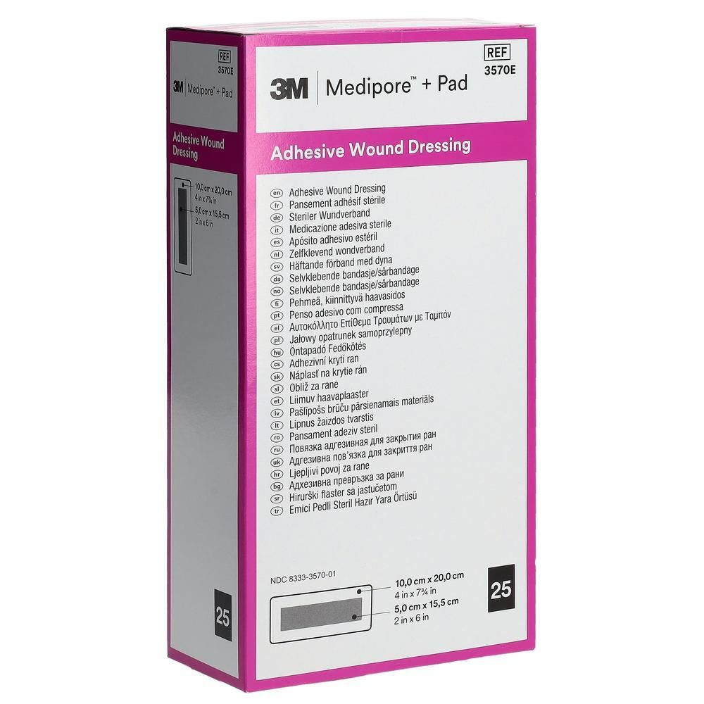 3M Medipore+Pad 10x20cm Wundki 5x15.5cm (n) 25 Stk
