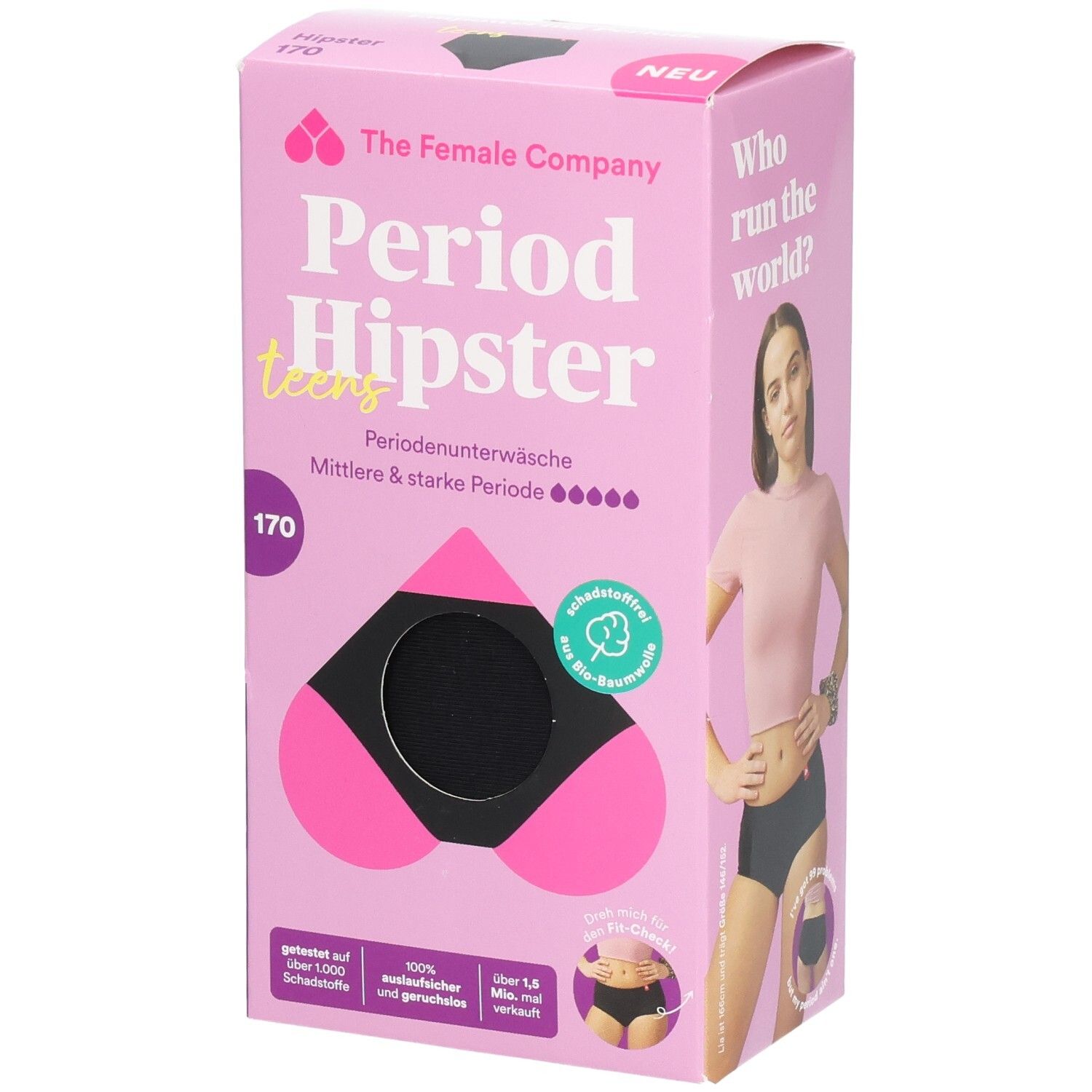 Female Company Periodensl Hip Tee 170 Cot schw 1 St Periodenslip