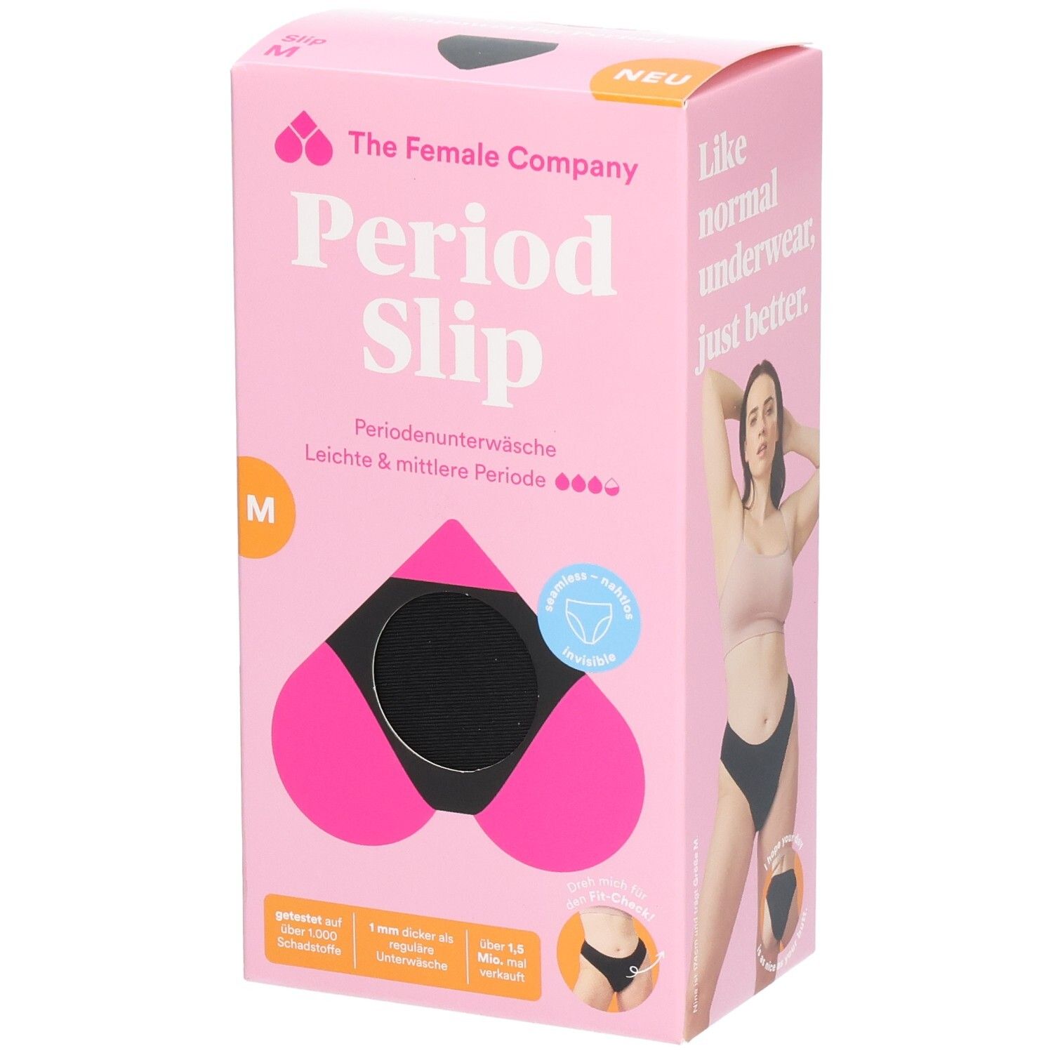 Female Company Periodenslip Seamless M schwarz Box 1 St