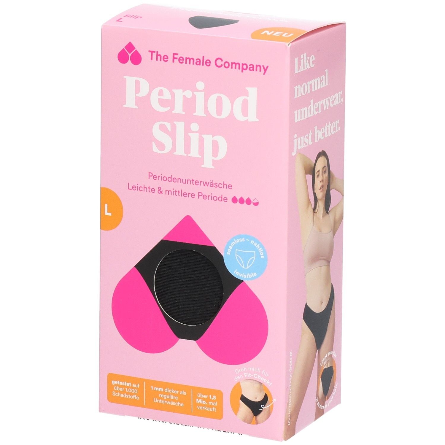 Female Company Periodenslip Seamless L schwarz 1 St