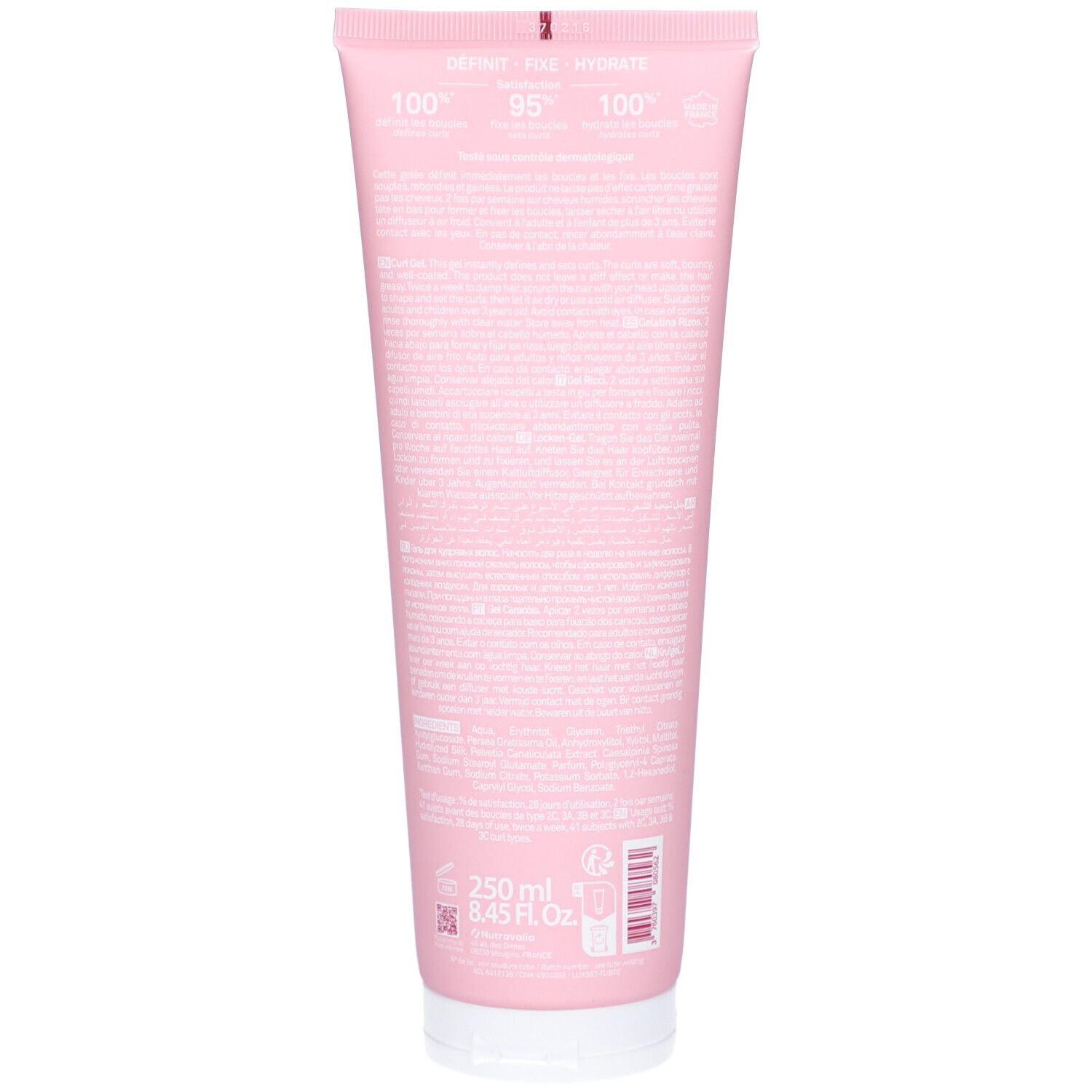 Eine rosa Tube mit weißem Verschluss, 250 ml Inhalt.