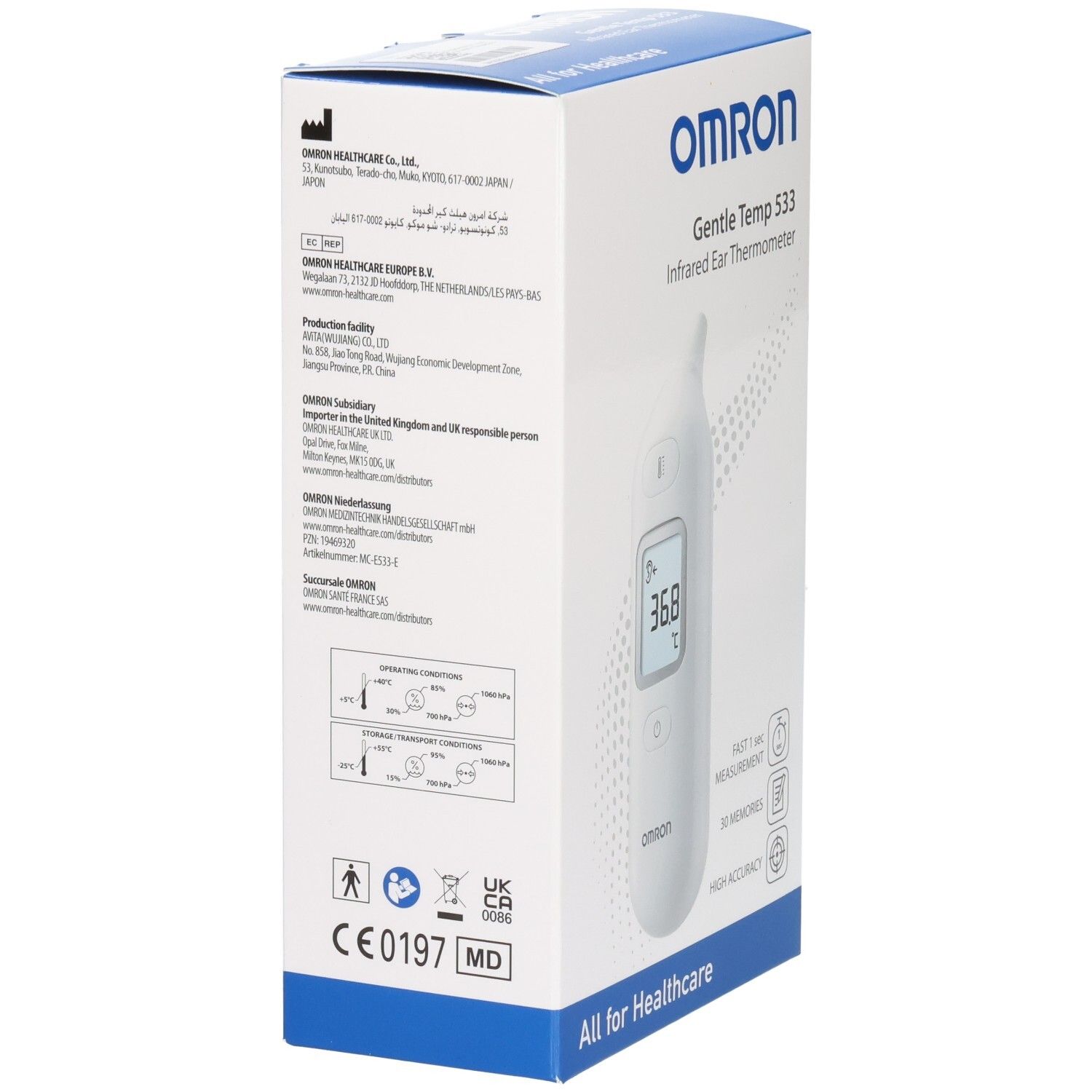 Omron Thermometer Gentle Temp 533 - Ohrthermometer