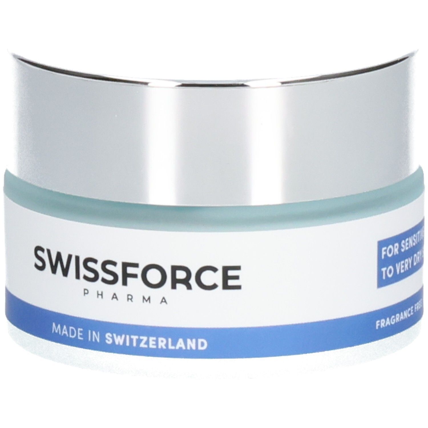 SWISSFORCE PRO REPAIR Hydro-Gel-Creme Tiegel. Etikett mit "Fragrance Free | Alcohol-Free | Vegan".