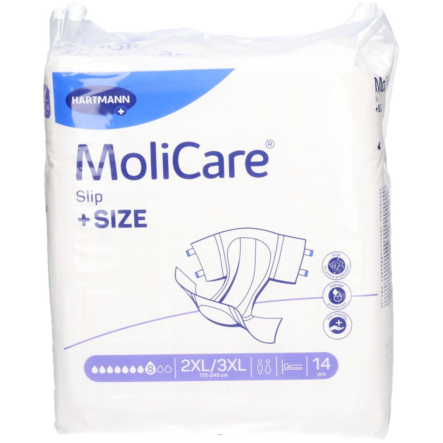 Molicare Slip 2Xl/3Xl +Size 8 Drops Btl 14 Stk St Windeln